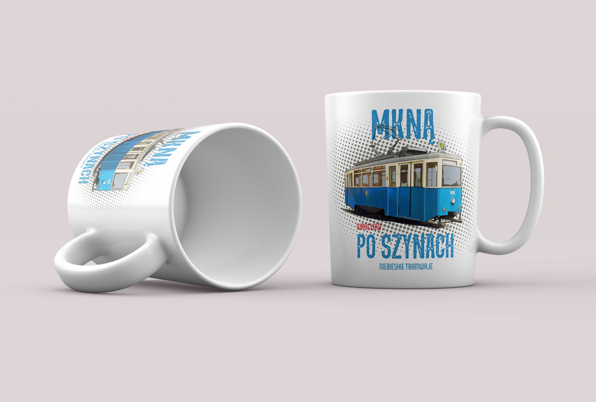 Konstal N — kubek (Rodzaj nadruku: Konstal N — wrocławski tramwaj)