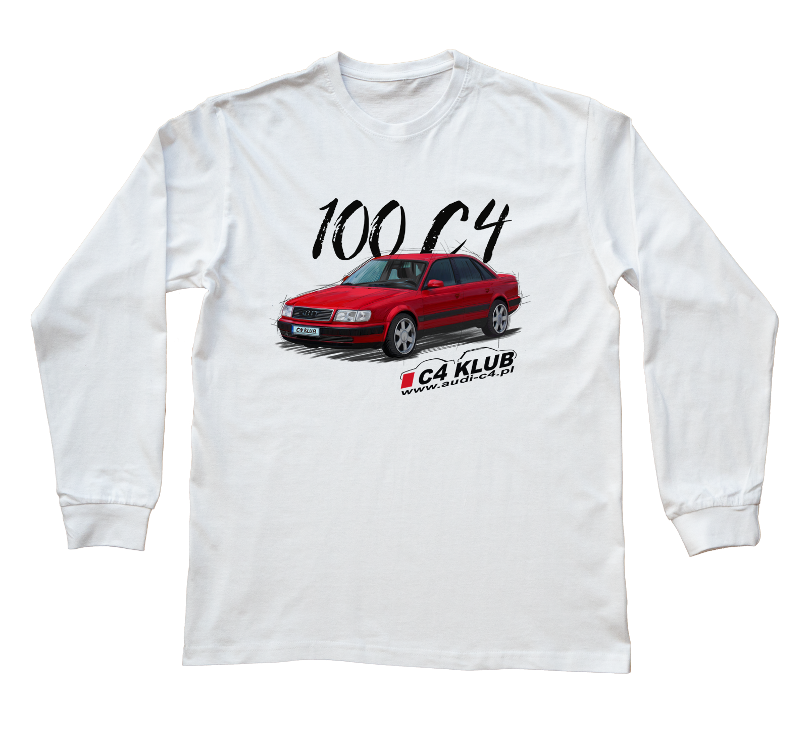 Audi C4 Zlot — bluzka z długim rękawem (Rozmiar: 5 - 6 lat; Kolor koszulki: czarny; Rodzaj nadruku: Audi C4)