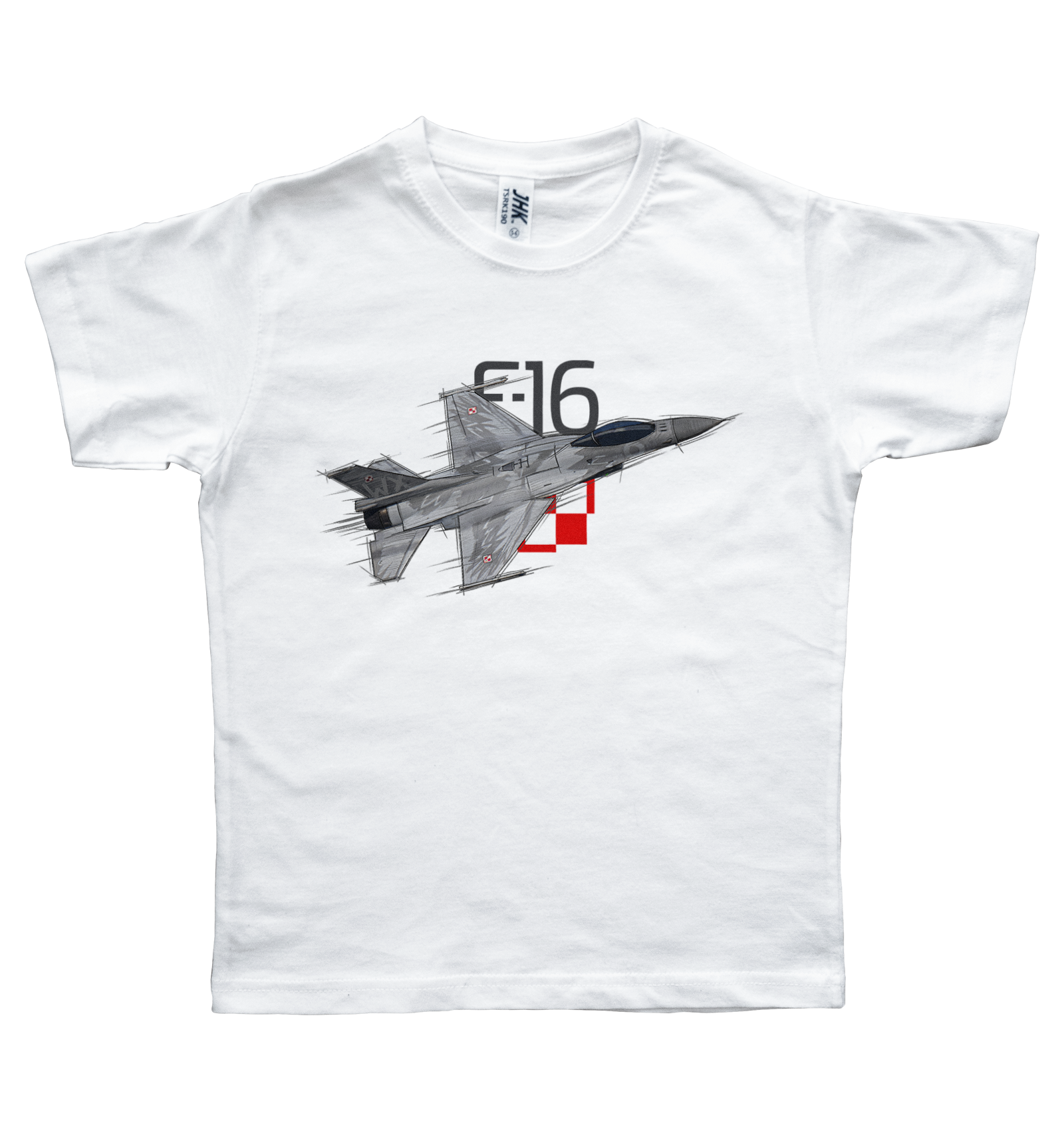 F-16 — koszulka (Kolor koszulki: biały; Rozmiar: 12 - 14 lat; Rodzaj nadruku: F-16)