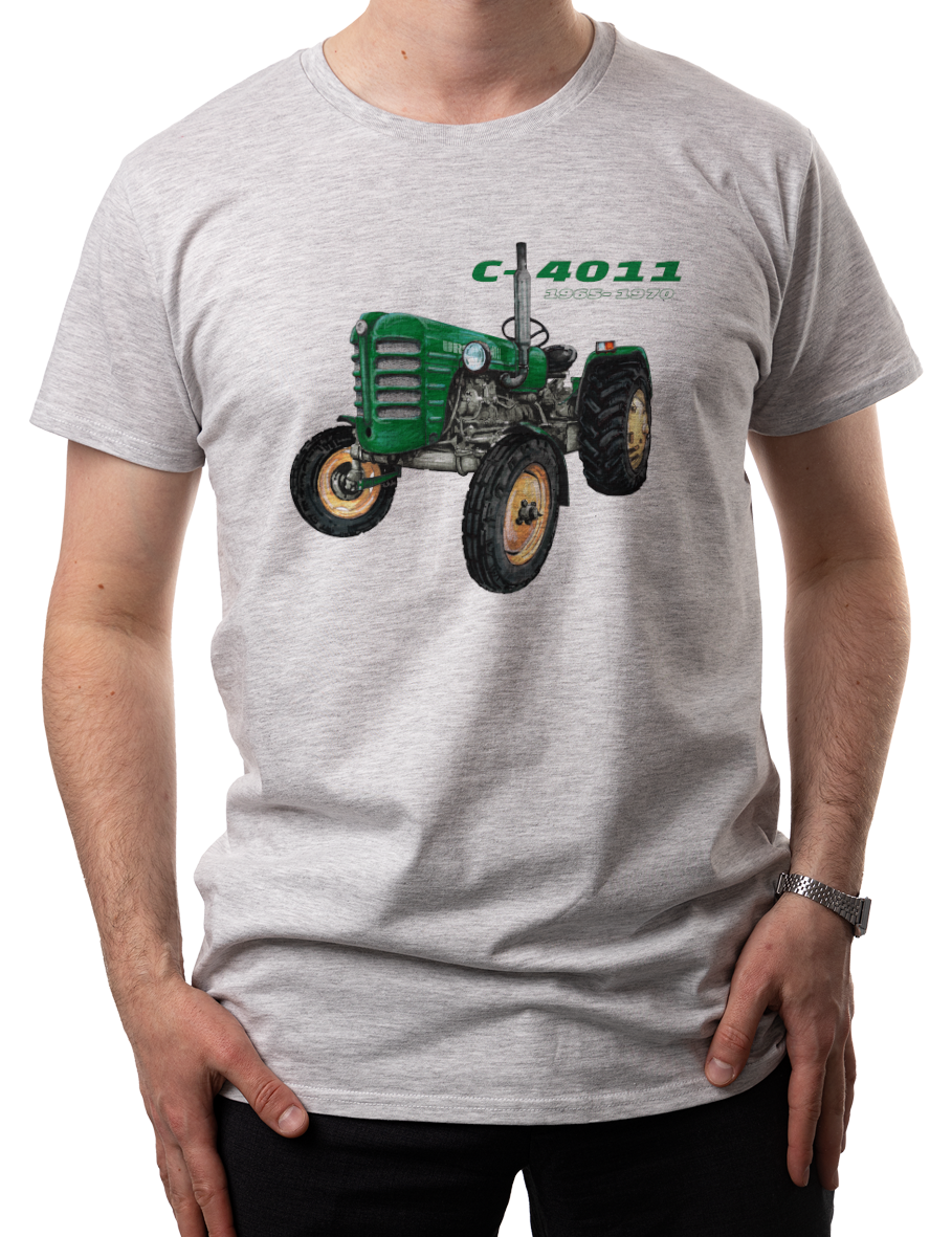 Ursus C-4011 — koszulka (Kolor koszulki: jasnoszary melanż; Rozmiar: S (męska); Rodzaj nadruku: Ursus C-4011)