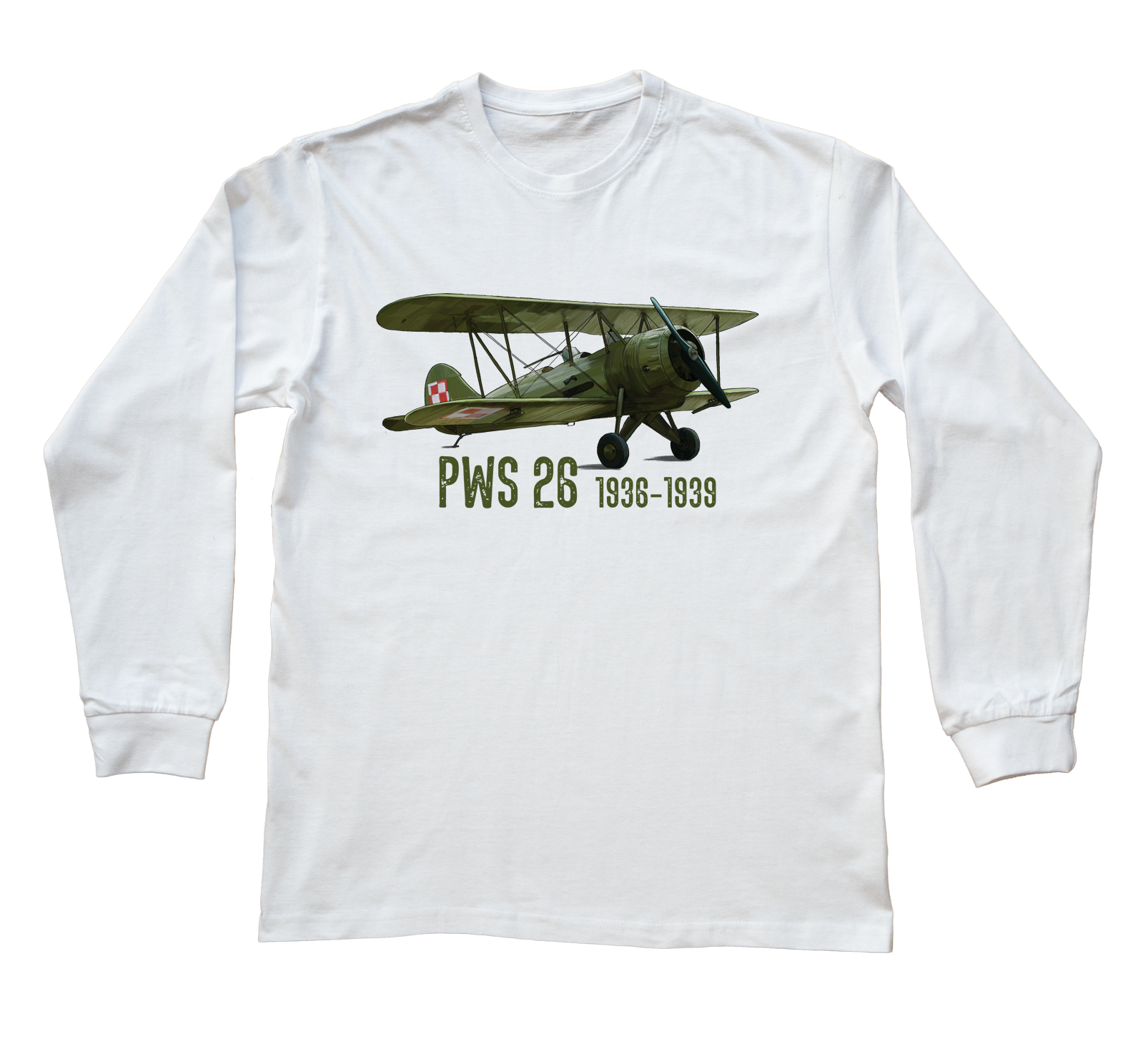 PWS-26 — bluzka z długim rękawem (Rozmiar: 3XL (dorosła); Kolor koszulki: biały; Rodzaj nadruku: PWS-26)