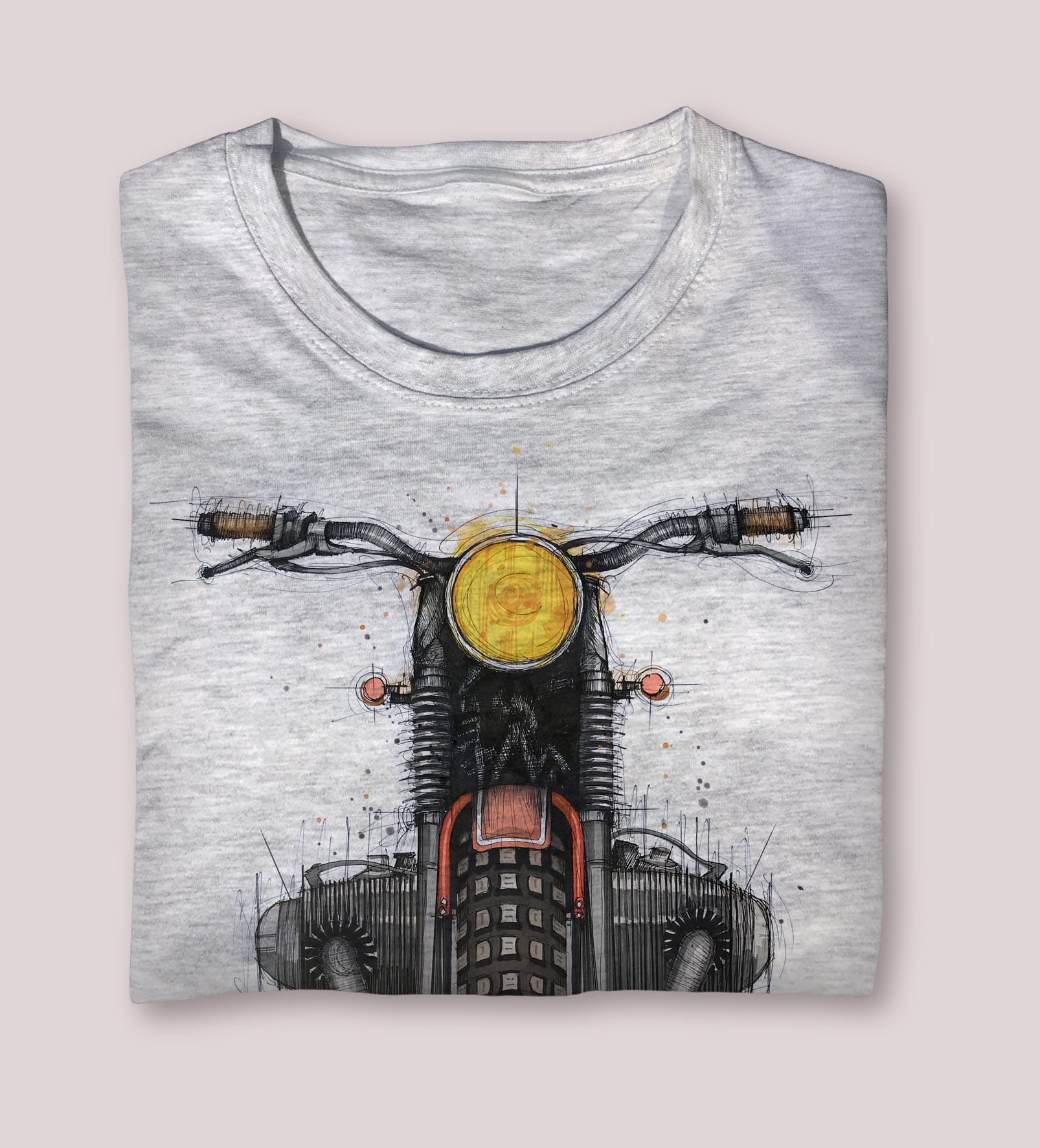 BMW R 75/5 — koszulka (Kolor koszulki: jasnoszary melanż; Rozmiar: 9 - 11 lat; Rodzaj nadruku: R 75/5)