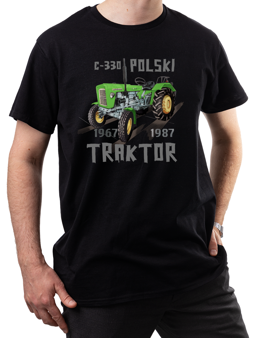 Ursus C-330 — koszulka (Kolor koszulki: czarny; Rozmiar: S (męska); Rodzaj nadruku: Ursus C-330)