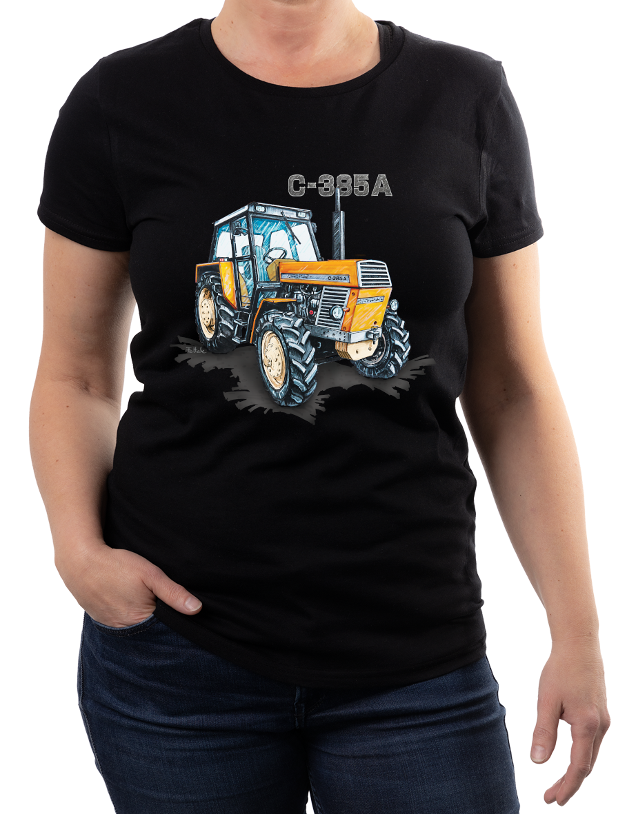 Ursus C-385A — koszulka (Kolor koszulki: czarny; Rozmiar: M (damska); Rodzaj nadruku: Ursus C-385A)