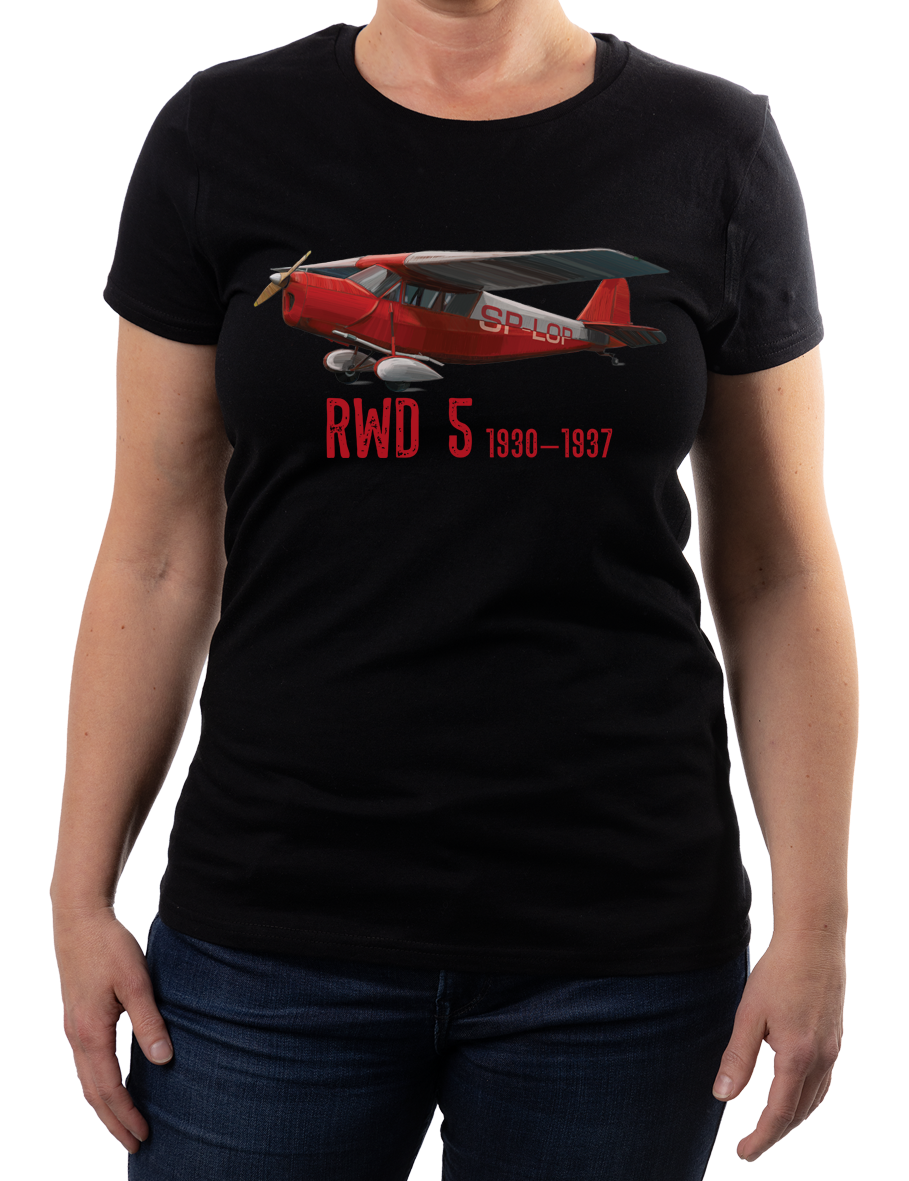 RWD-5 — koszulka (Kolor koszulki: czarny; Rozmiar: M (damska); Rodzaj nadruku: RWD-5)