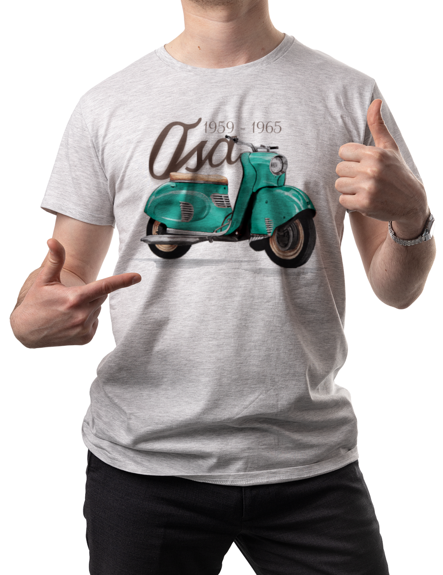 Osa — koszulka (Kolor koszulki: jasnoszary melanż; Rozmiar: 4XL (męska); Rodzaj nadruku: Osa)