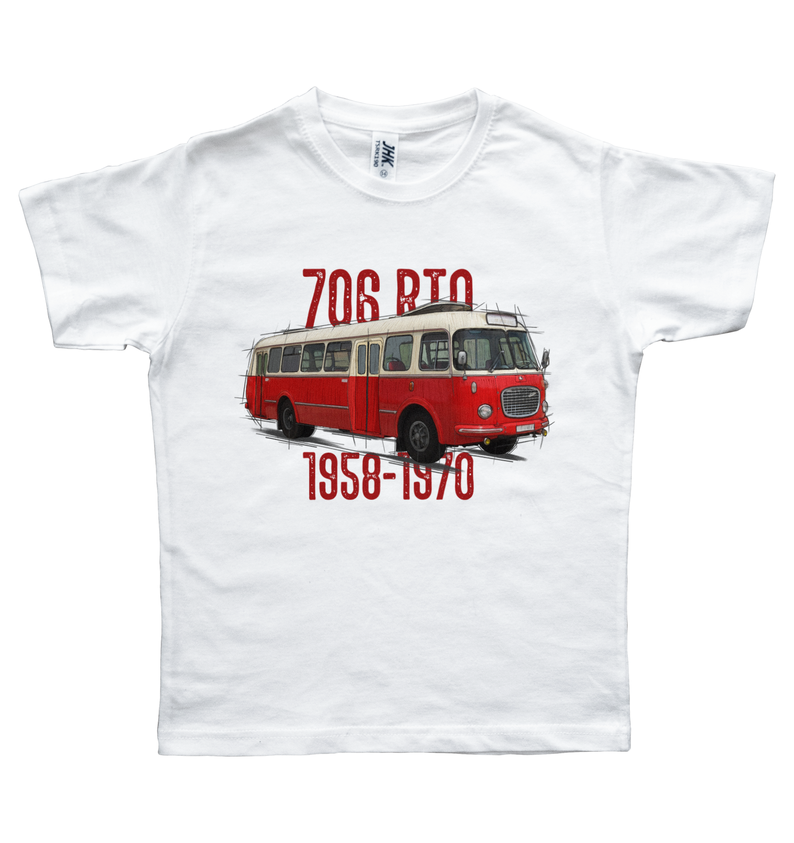 Škoda 706 RTO — koszulka (Kolor koszulki: biały; Rozmiar: 9 - 11 lat; Rodzaj nadruku: Škoda 706 RTO)