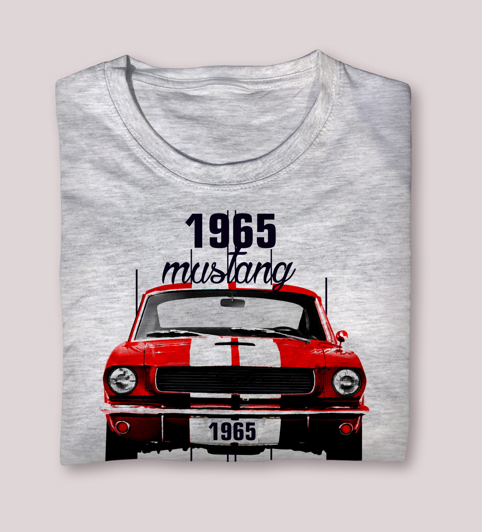 Ford Mustang — koszulka (Kolor koszulki: jasnoszary melanż; Rozmiar: 3 - 4 lata; Rodzaj nadruku: Mustang)