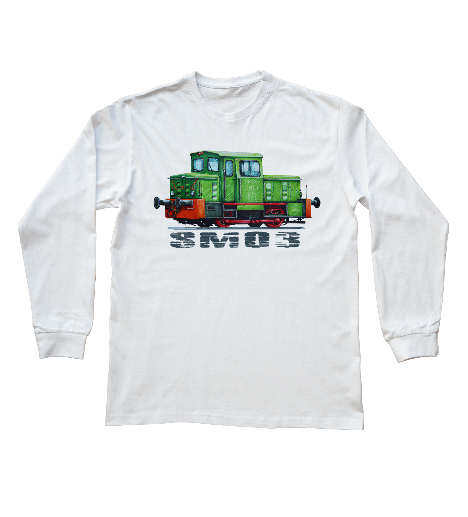 SM03 — bluzka z długim rękawem (Rozmiar: XXL (dorosła); Kolor koszulki: biały; Rodzaj nadruku: SM03)