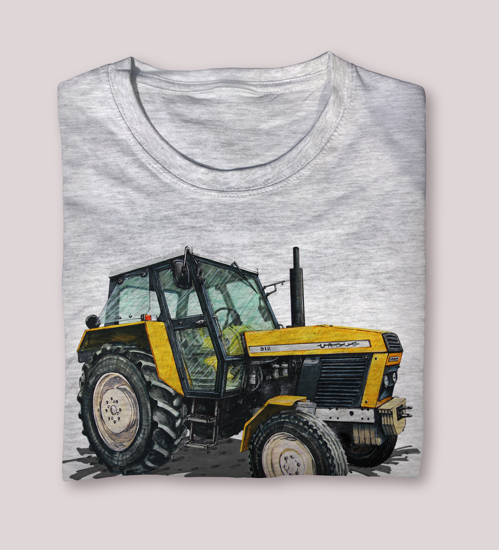 Ursus 912 — koszulka (Kolor koszulki: jasnoszary melanż; Rozmiar: 5 - 6 lat; Rodzaj nadruku: Ursus 912)