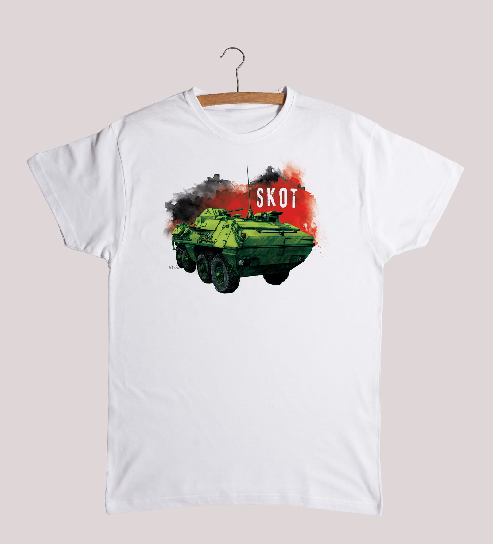 SKOT — koszulka (Kolor koszulki: biały; Rozmiar: L (męska); Rodzaj nadruku: SKOT)