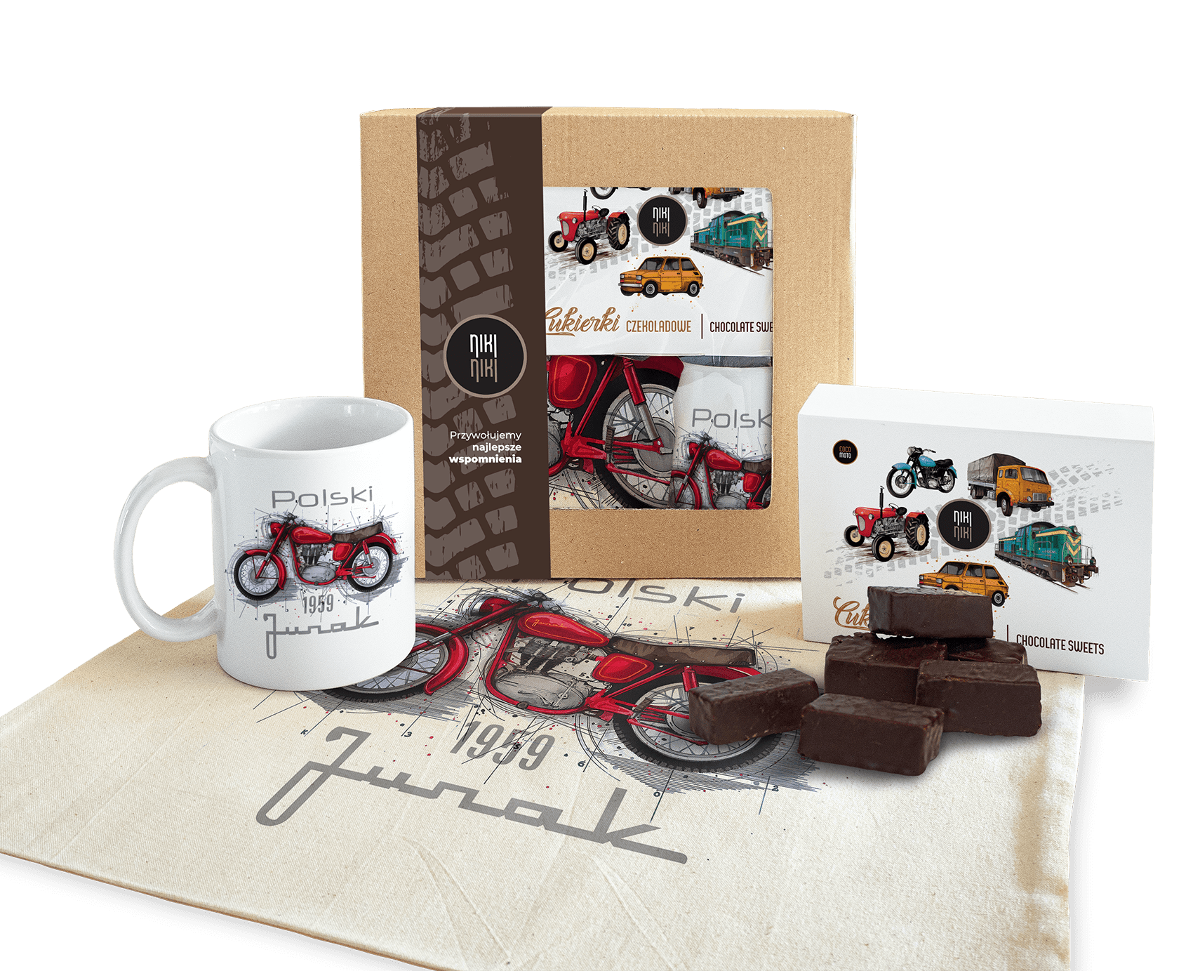 Junak — paczka (Zawartość paczki: koszulka - torba - kubek - słodycze; Rozmiar koszulki / bluzy: 7 - 8 lat; Kolor koszulki / bluzy: czarny; Rodzaj nad