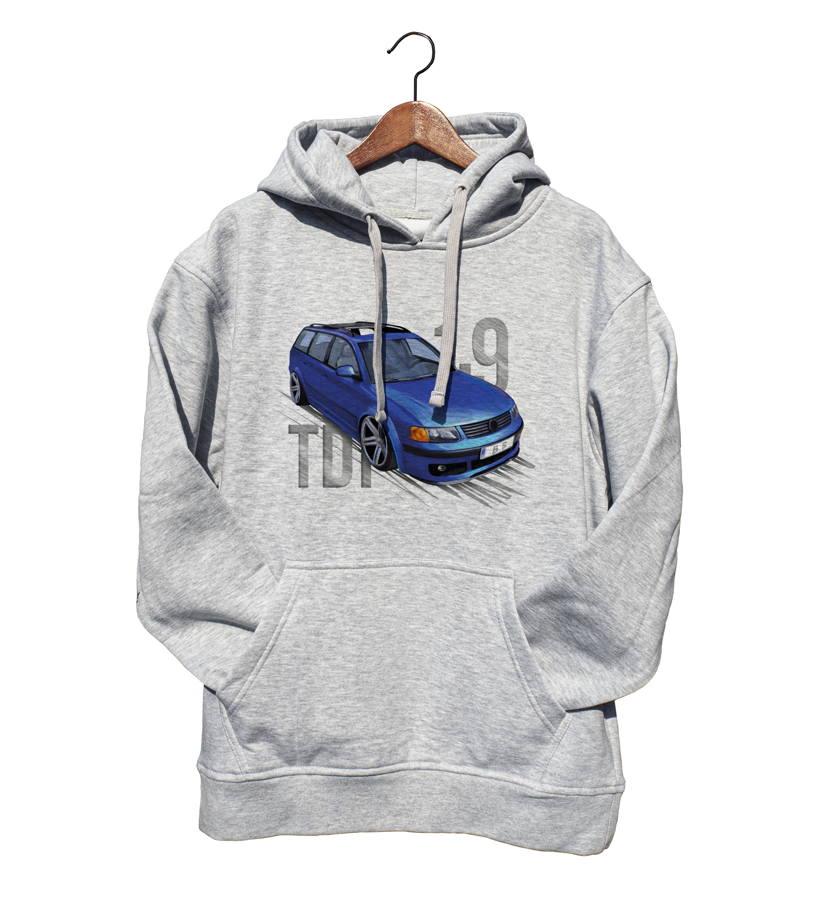 VW Passat B5 — bluza (Rozmiar: XL; Kolor bluzy: szary; Rodzaj nadruku: Volkswagen Passat B5)