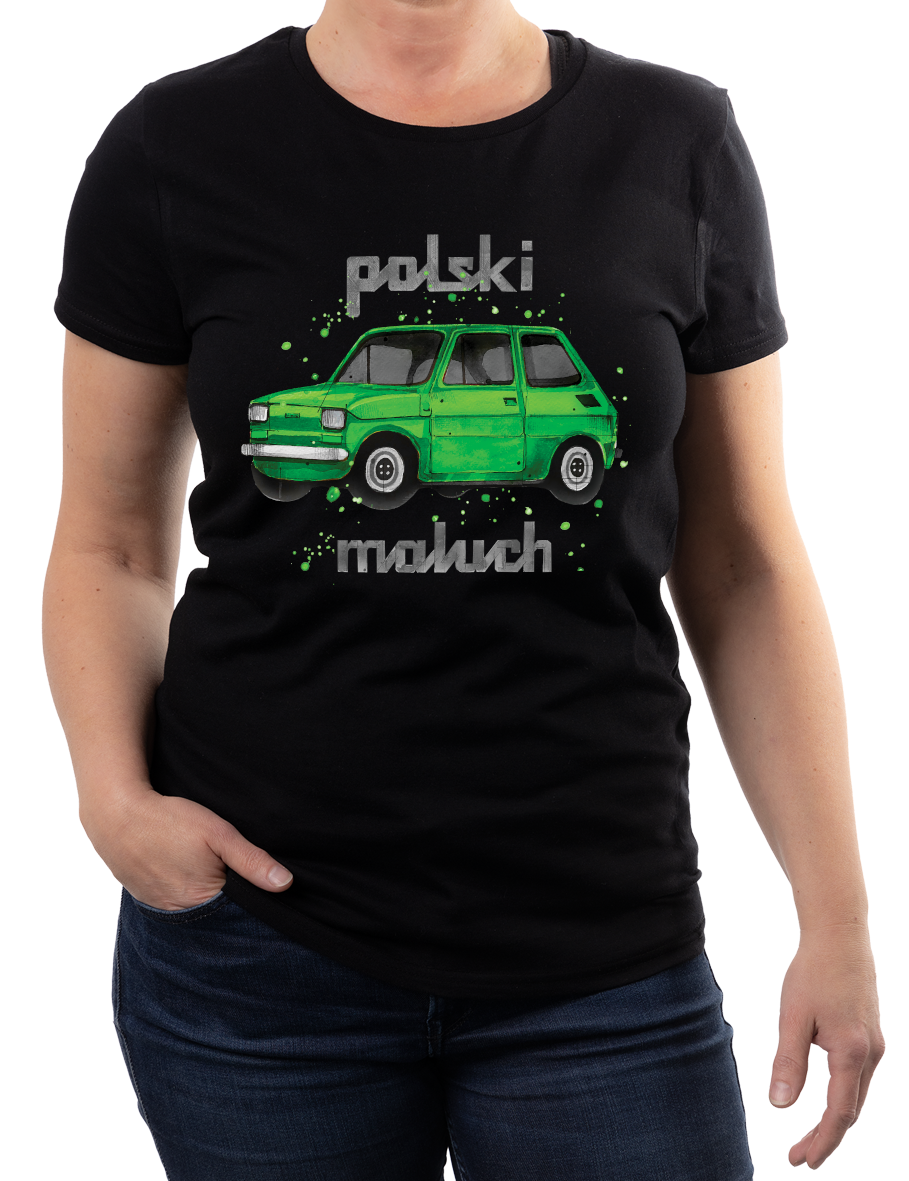 Maluch — koszulka (Kolor koszulki: czarny; Rozmiar: 3XL (damska); Rodzaj nadruku: Maluch)