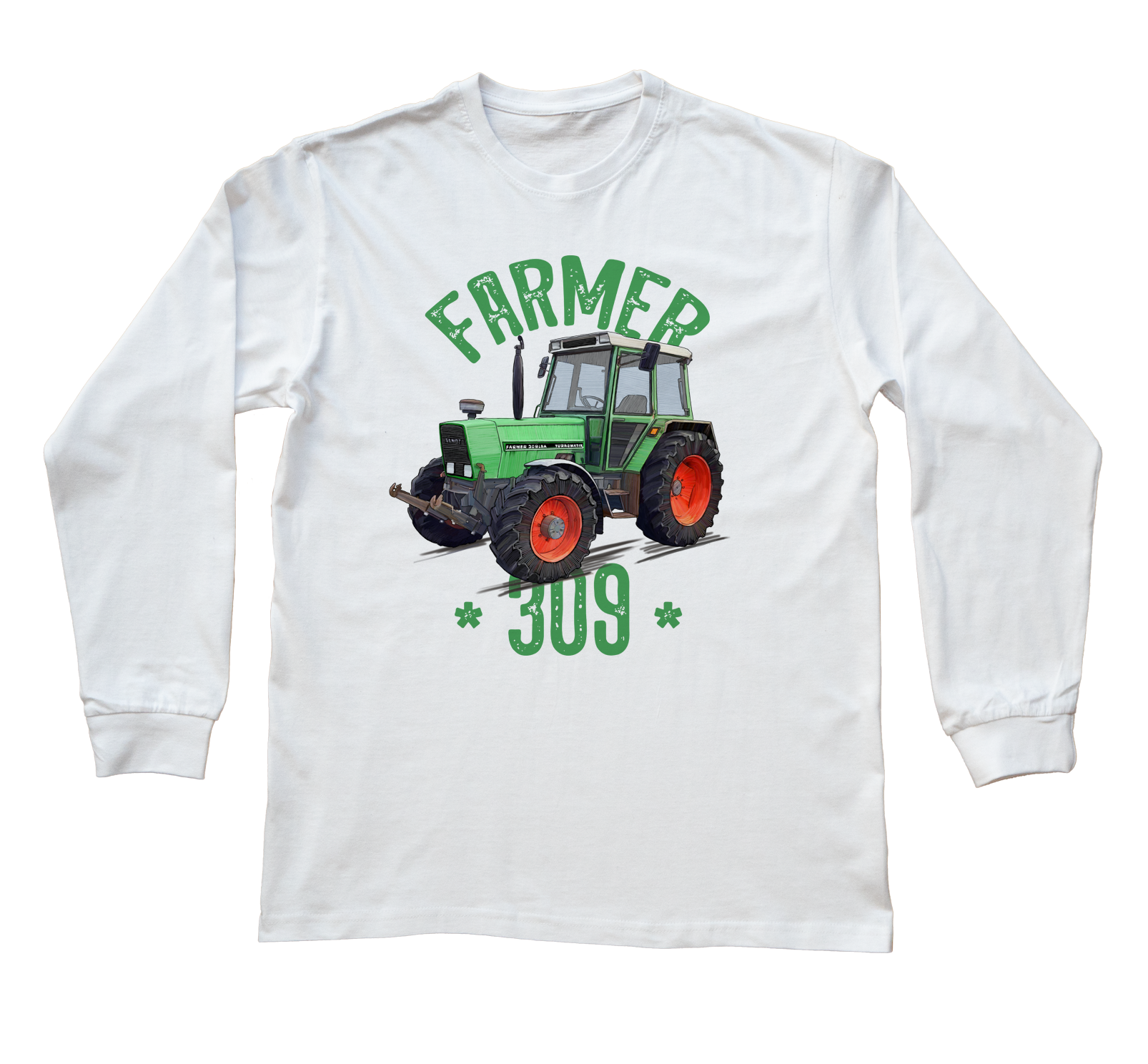 Fendt Farmer — bluzka z długim rękawem (Rozmiar: L (dorosła); Kolor koszulki: biały; Rodzaj nadruku: Fendt Farmer 309)