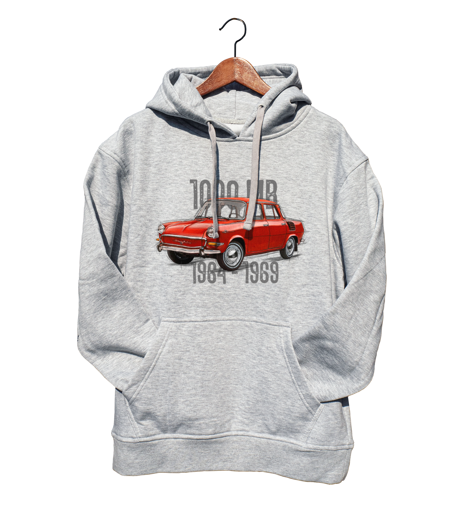 Škoda 1000 MB — bluza (Rozmiar: S; Kolor bluzy: szary; Rodzaj nadruku: Škoda 1000 MB)