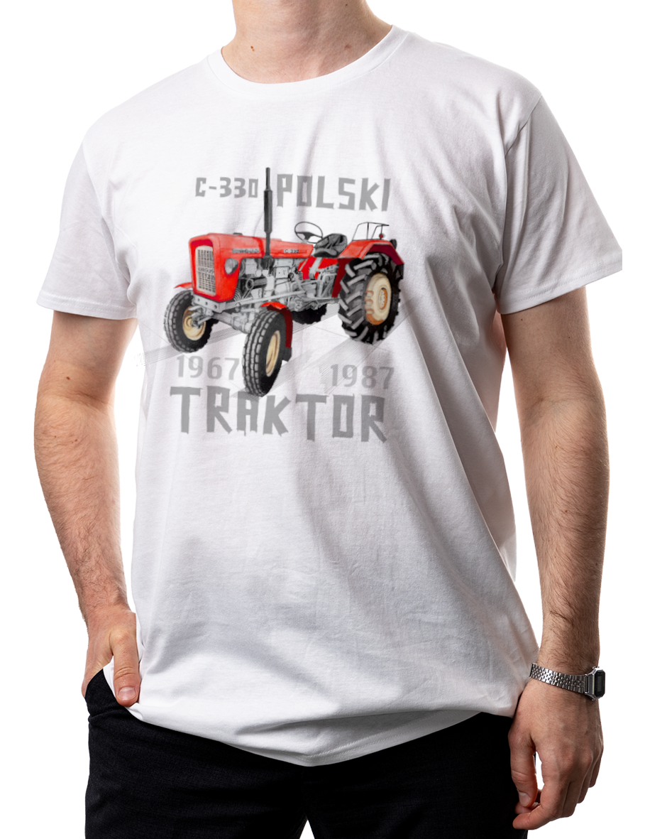 Ursus C-330 — koszulka (Kolor koszulki: biały; Rozmiar: XXL (męska); Rodzaj nadruku: Ursus C-330)