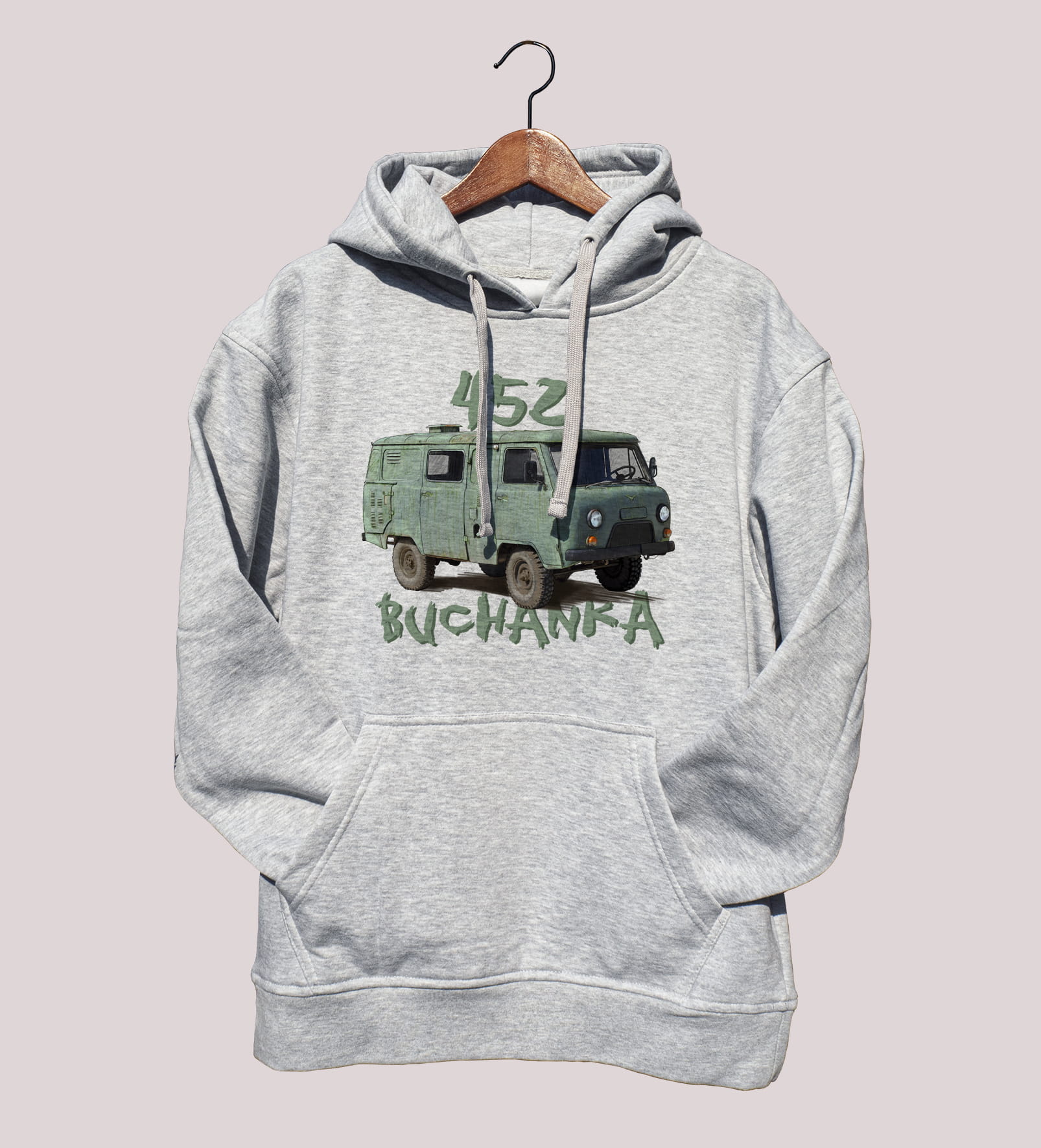 UAZ Buchanka — bluza (Rozmiar: M; Kolor bluzy: szary; Rodzaj nadruku: UAZ Buchanka)