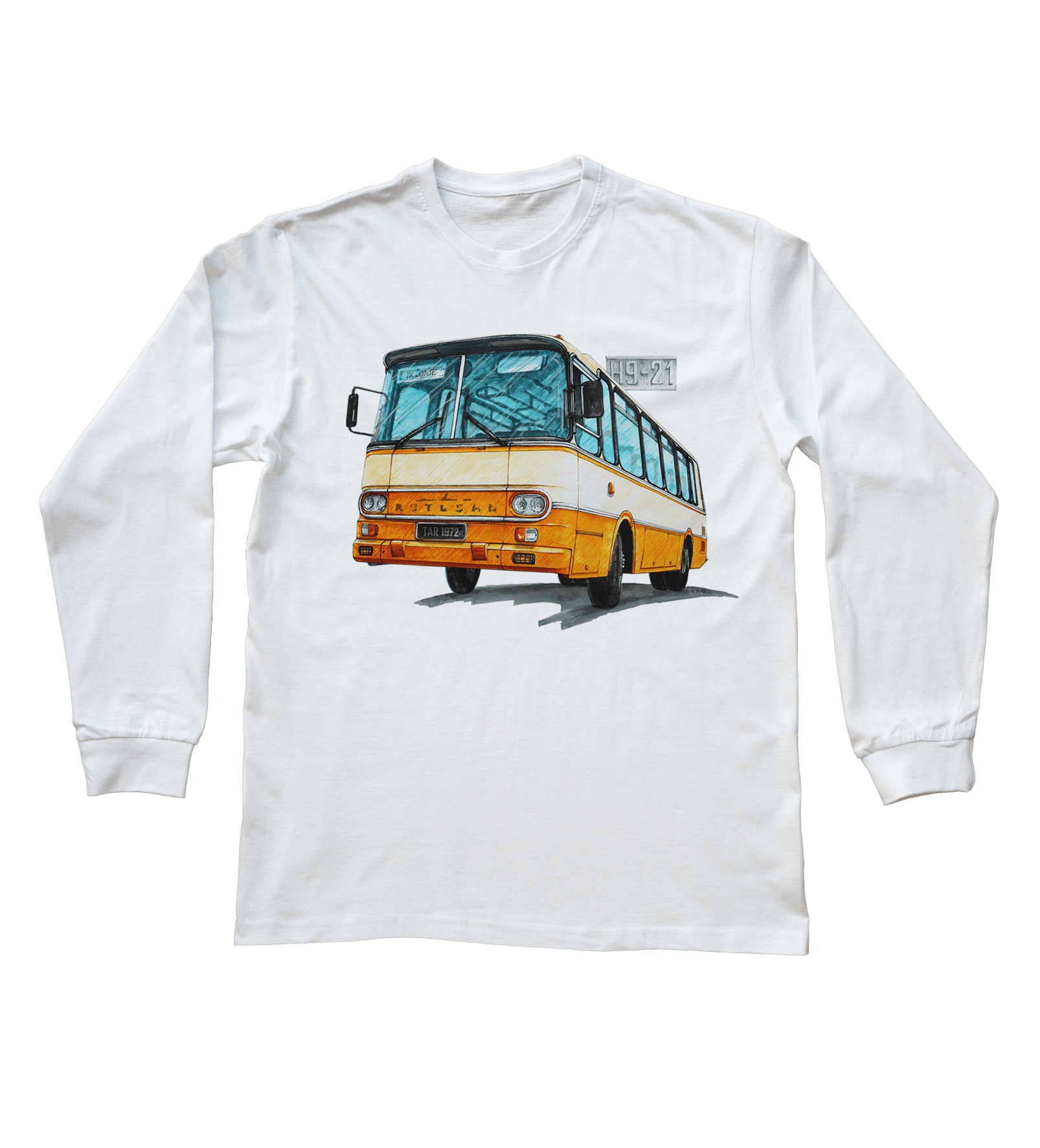 Autosan H9 — bluzka z długim rękawem (Rozmiar: XL (dorosła); Kolor koszulki: biały; Rodzaj nadruku: Autosan H9)