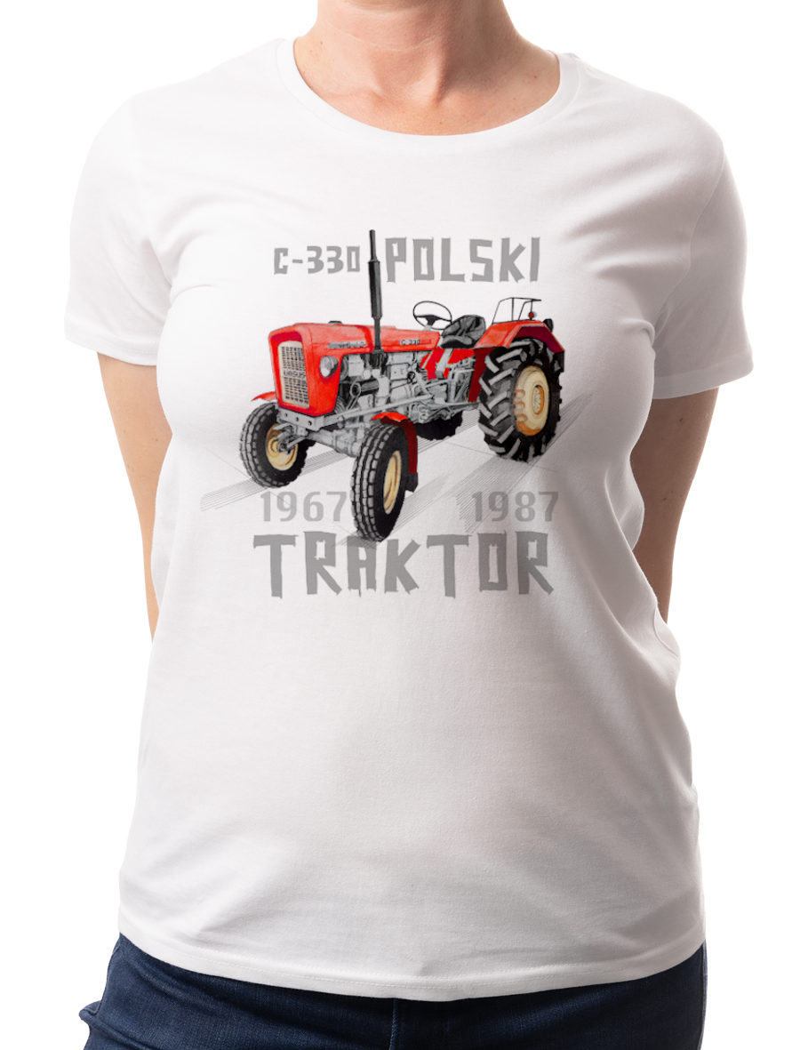Ursus C-330 — koszulka (Kolor koszulki: biały; Rozmiar: L (damska); Rodzaj nadruku: Ursus C-330)