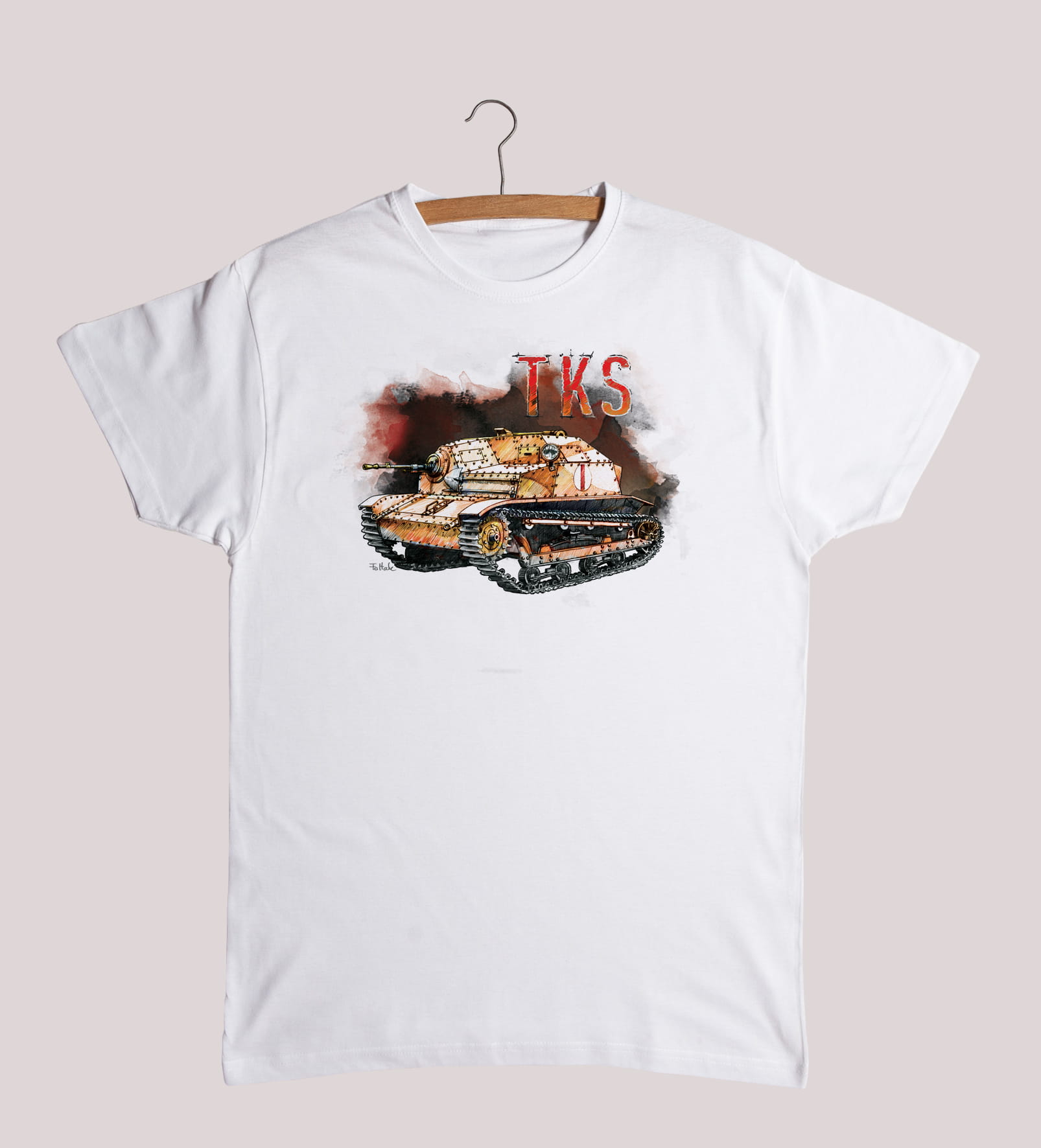 TKS — koszulka (Kolor koszulki: biały; Rozmiar: XXL (męska); Rodzaj nadruku: TKS)