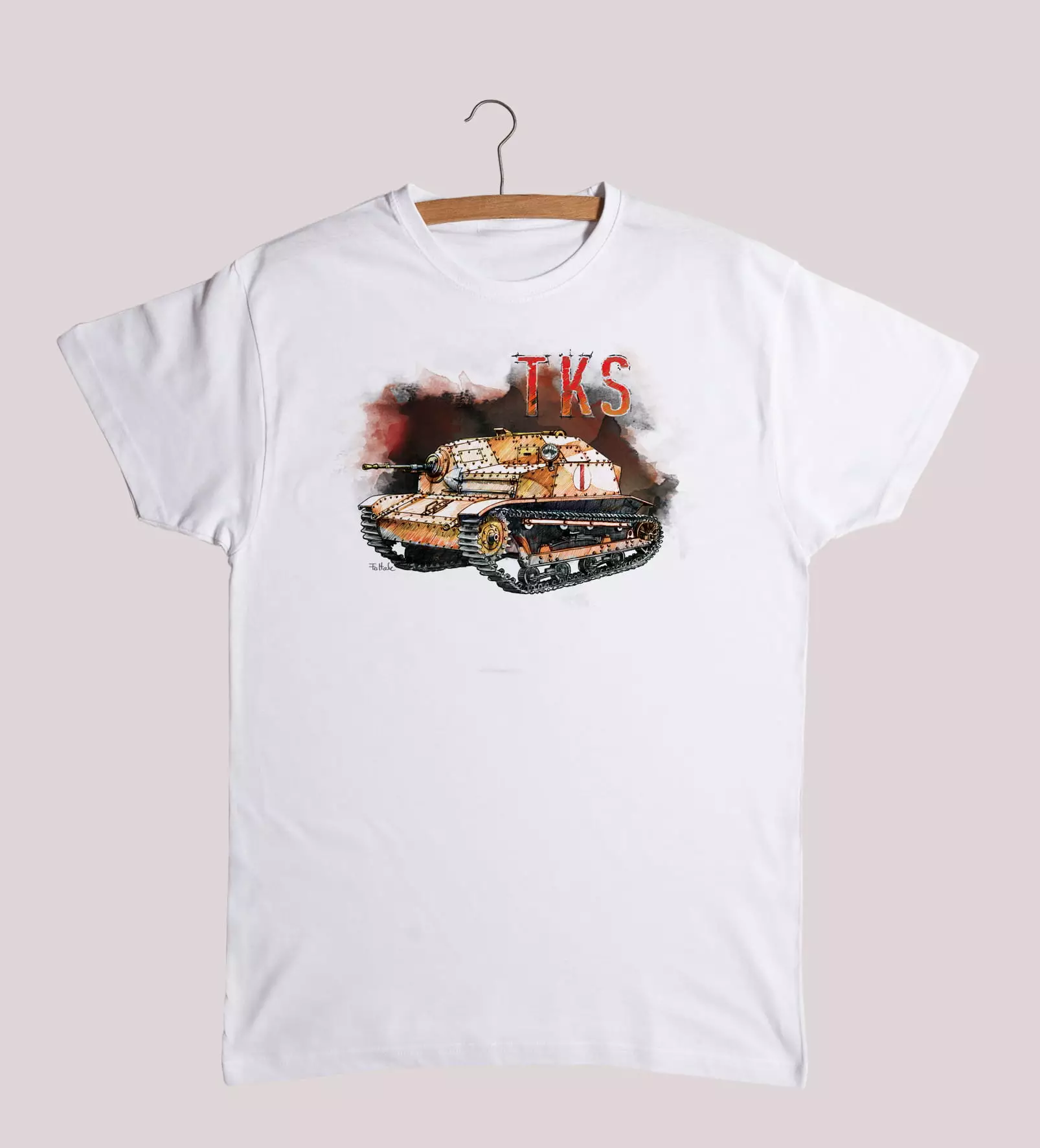 TKS — koszulka (Kolor koszulki: biały; Rozmiar: XXL (męska); Rodzaj nadruku: TKS)