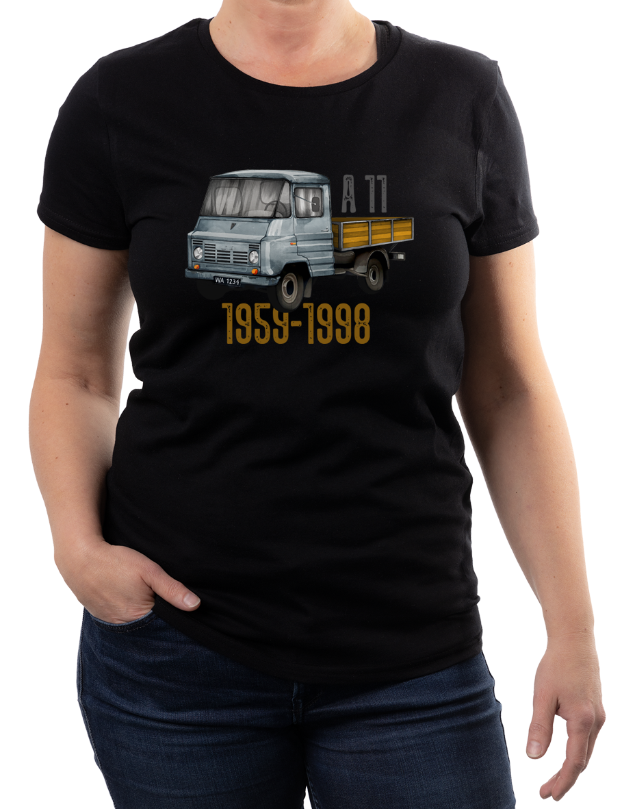 Żuk A11 — koszulka (Kolor koszulki: czarny; Rozmiar: XXL (damska); Rodzaj nadruku: Żuk A11B)