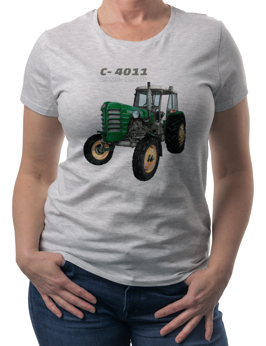 Ursus C-4011 — koszulka (Kolor koszulki: jasnoszary melanż; Rozmiar: 3XL (damska); Rodzaj nadruku: Ursus C-4011)