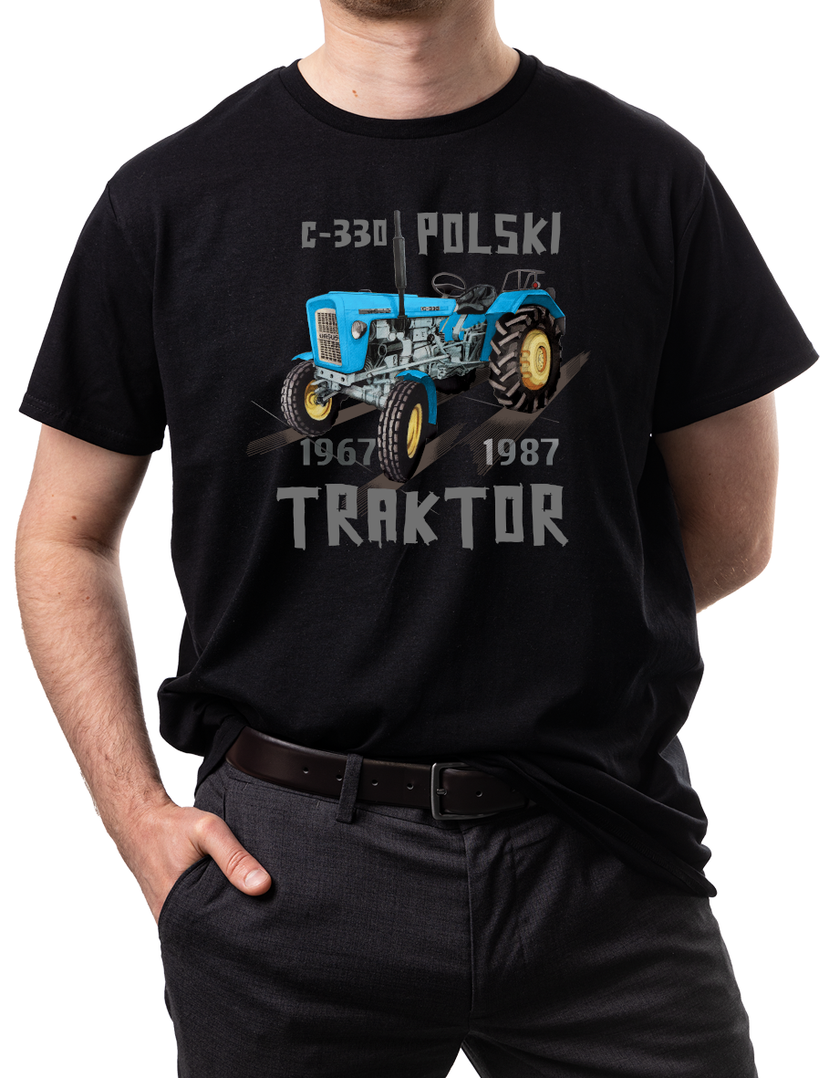 Ursus C-330 — koszulka (Kolor koszulki: czarny; Rozmiar: 4XL (męska); Rodzaj nadruku: Ursus C-330)