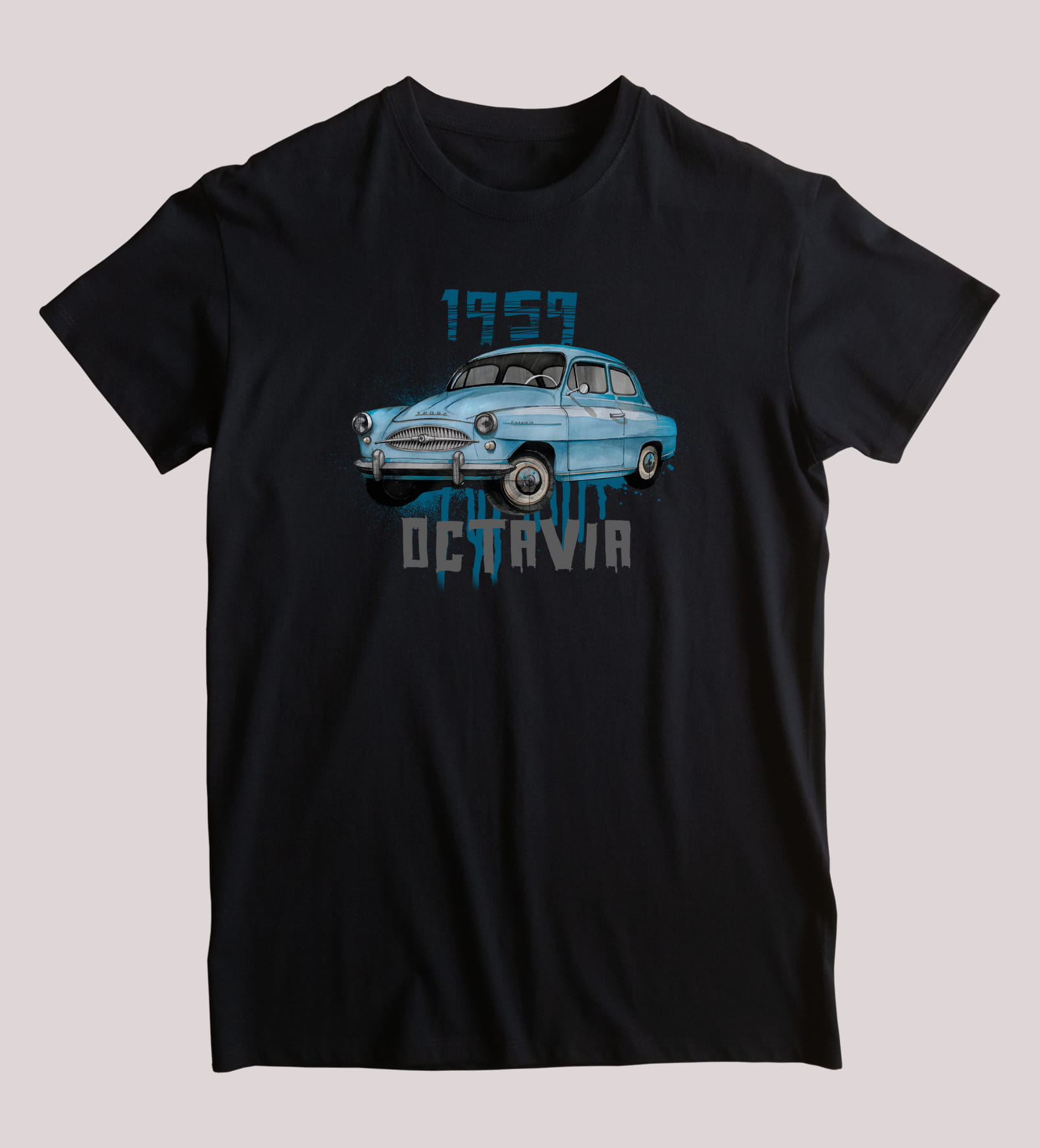 Škoda Octavia — koszulka (Kolor koszulki: czarny; Rozmiar: 12 - 14 lat; Rodzaj nadruku: Škoda Octavia)