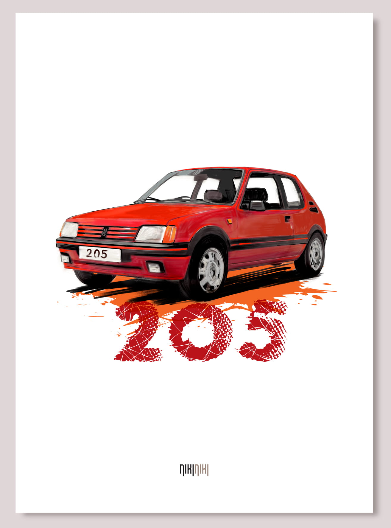 Peugeot 205 — plakat (Rodzaj nadruku: Peugeot 205)