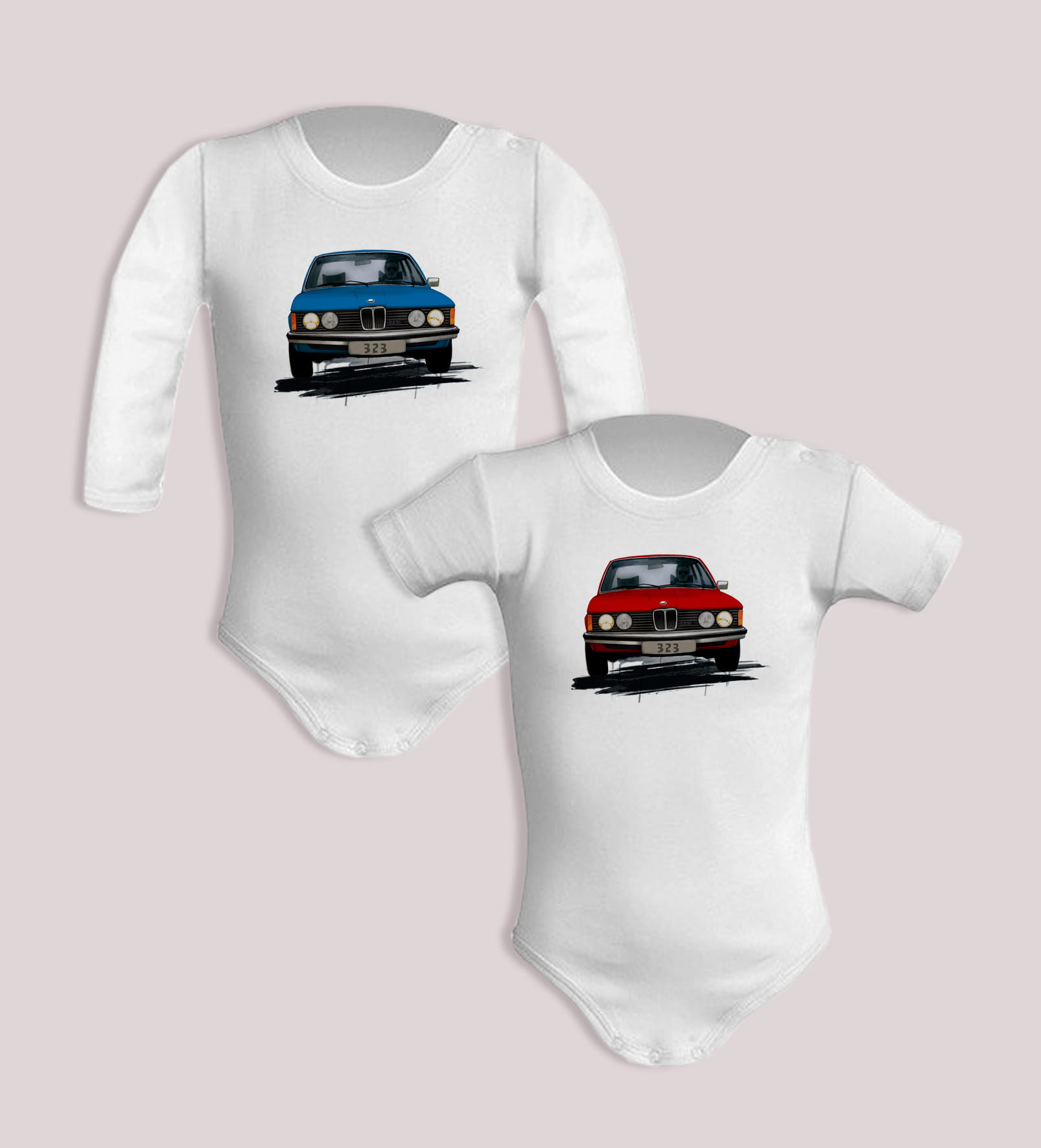 BMW 3 — body (Rozmiar: 9M; Długość rękawa: długi; Kolor nadruku: czerwony; Rodzaj nadruku: BMW 3)