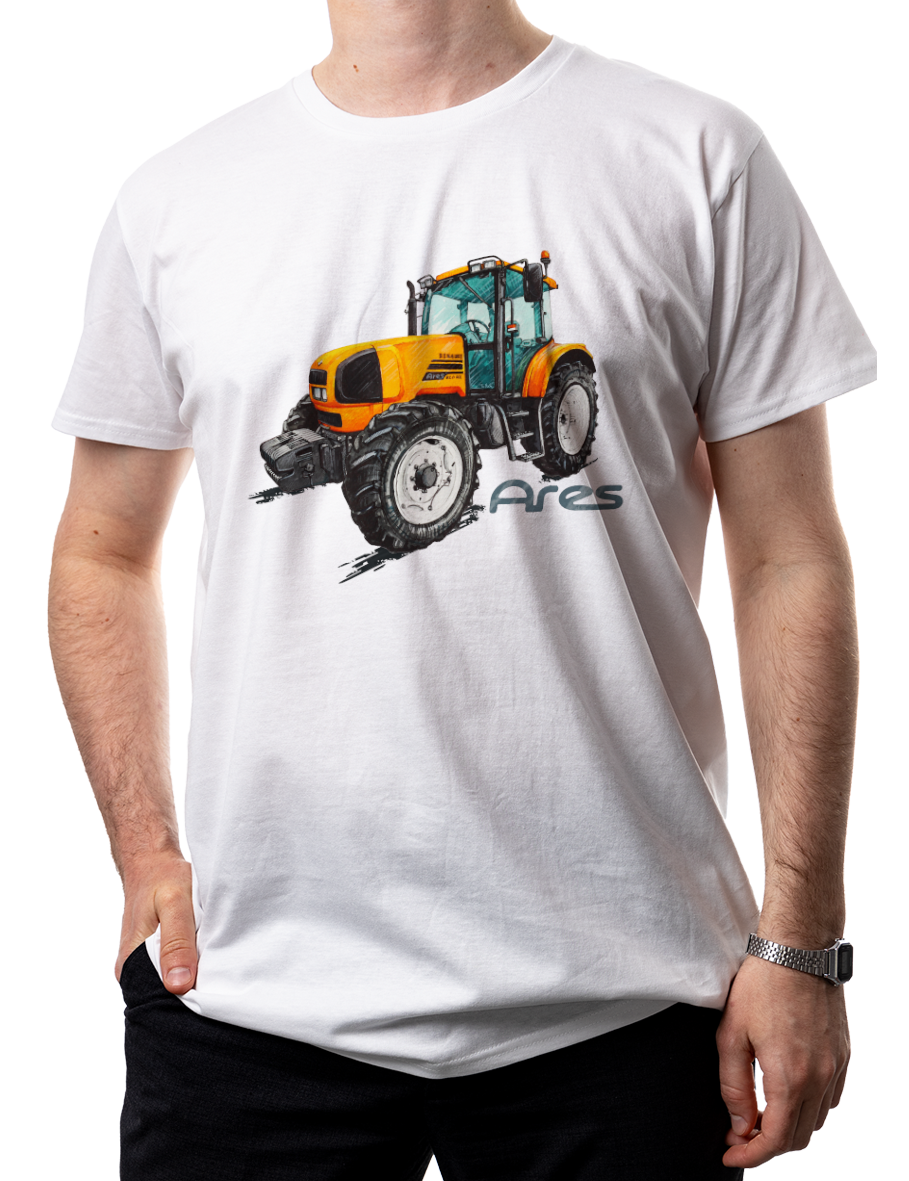 Renault Ares — koszulka (Kolor koszulki: biały; Rozmiar: XS (męska); Rodzaj nadruku: Renault Ares)