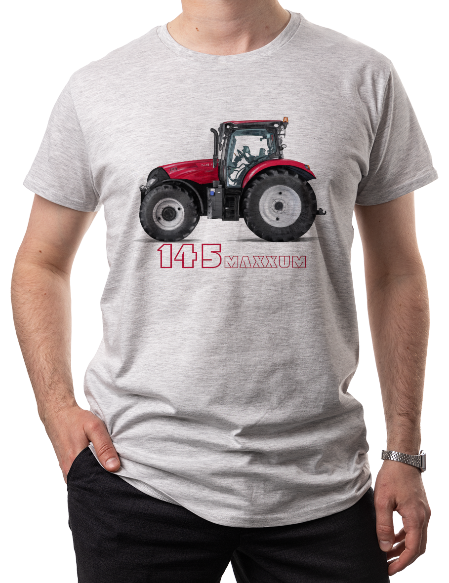 Case — koszulka (Kolor koszulki: jasnoszary melanż; Rozmiar: 4XL (męska); Rodzaj nadruku: Case)