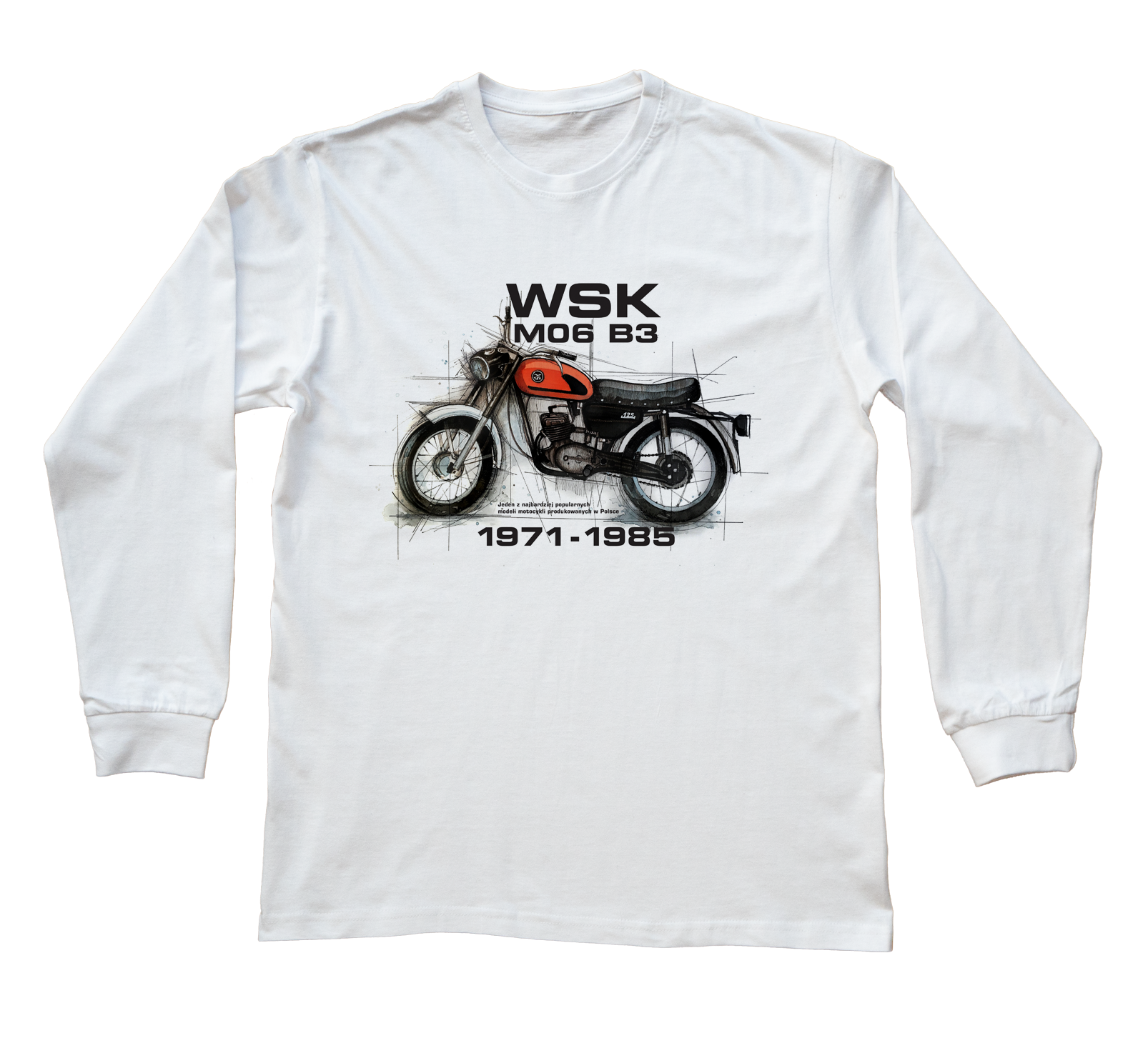 WSK — bluzka z długim rękawem (Rozmiar: XXL (dorosła); Kolor koszulki: biały; Rodzaj nadruku: WSK)