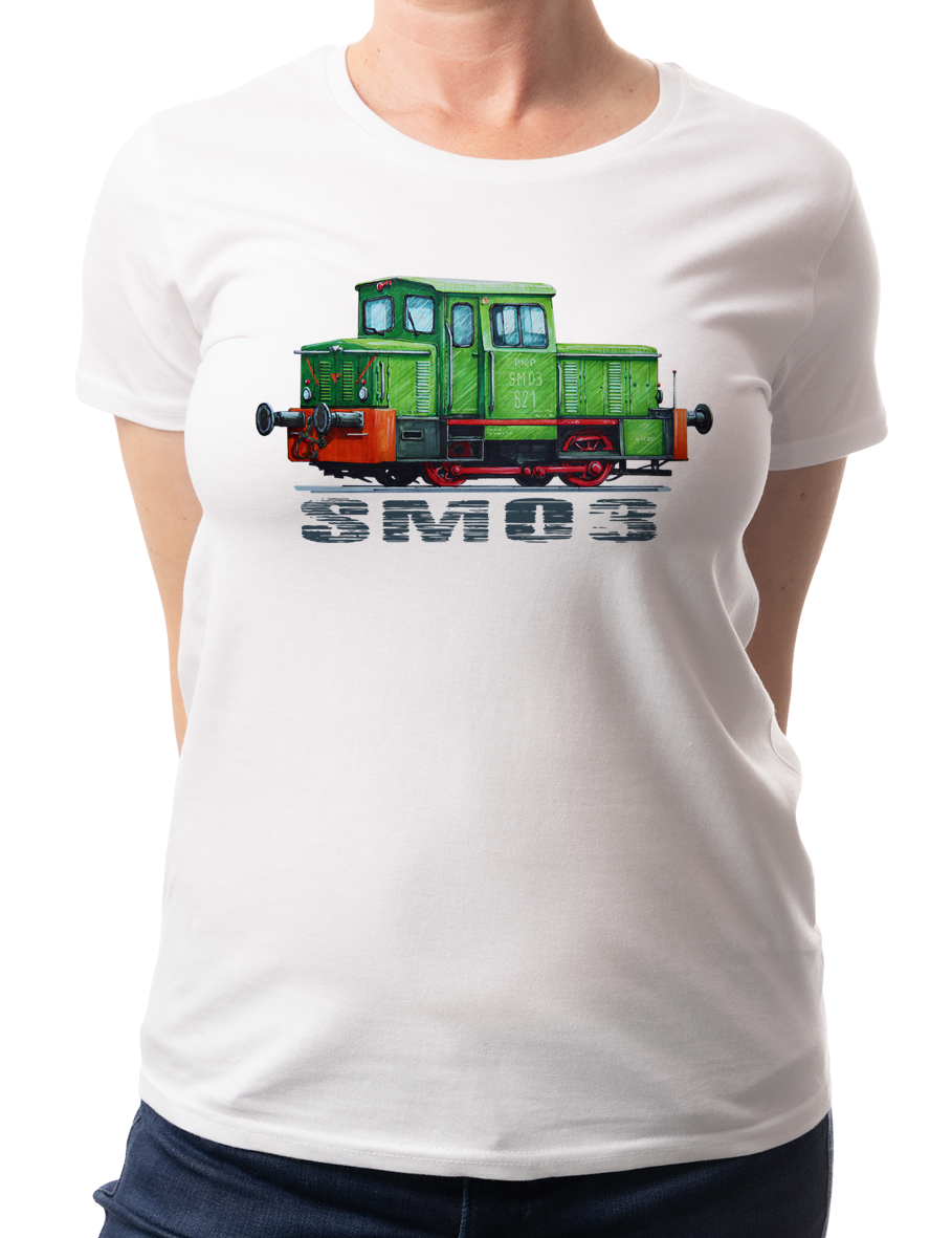 SM03 — koszulka (Kolor koszulki: biały; Rozmiar: XXL (damska); Rodzaj nadruku: SM03)