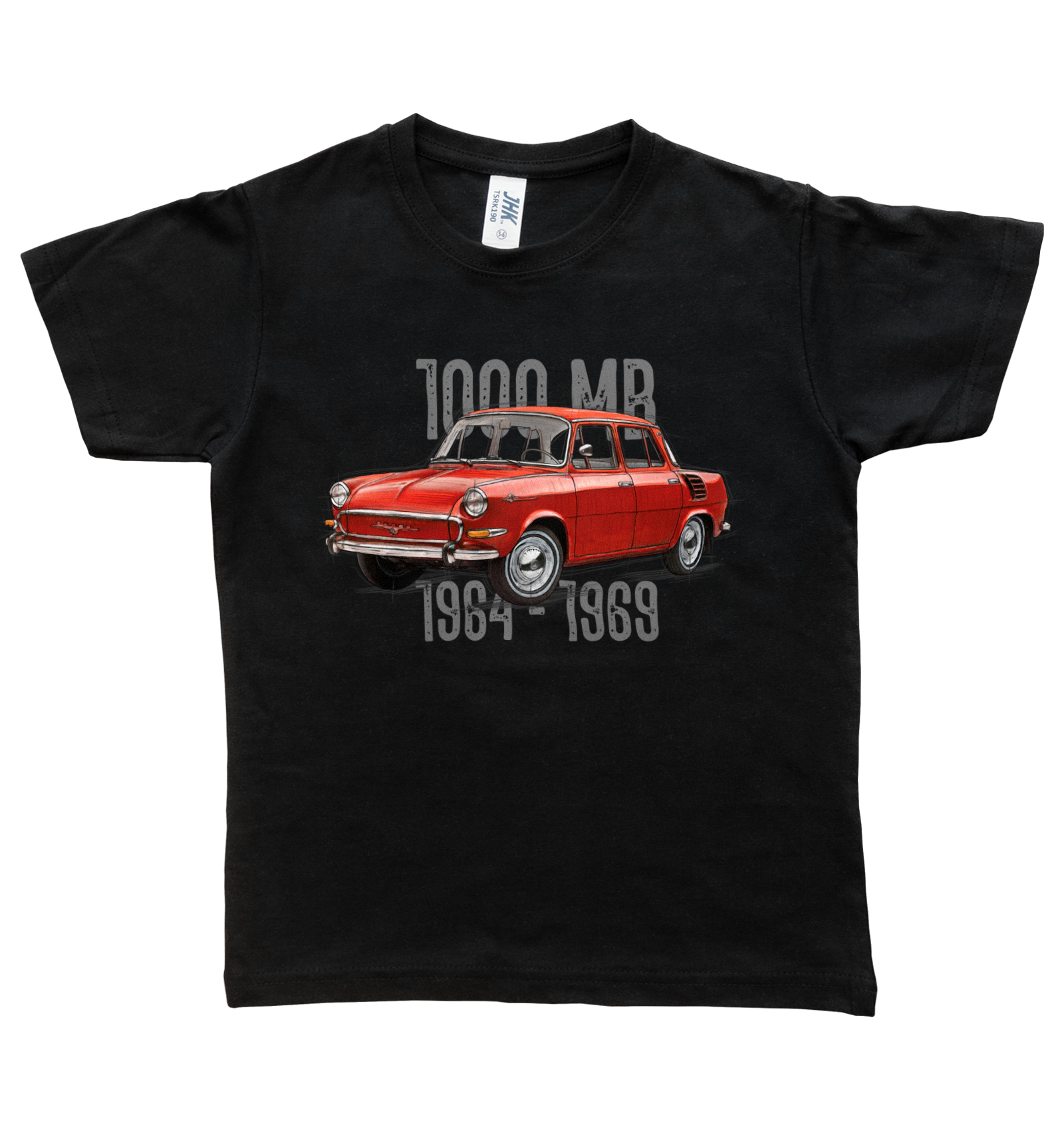 Škoda 1000 MB — koszulka (Kolor koszulki: czarny; Rozmiar: 12 - 14 lat; Rodzaj nadruku: Škoda 1000 MB)