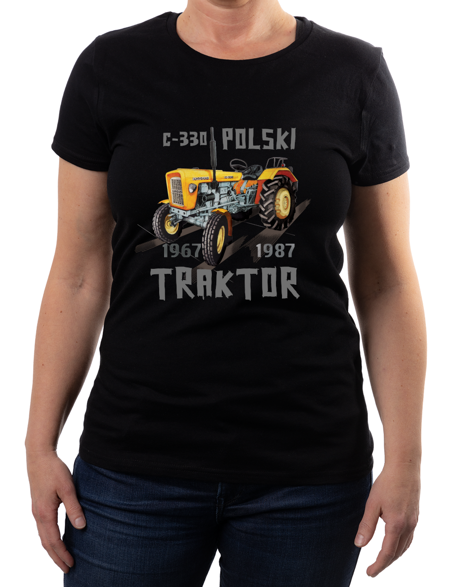 Ursus C-330 — koszulka (Kolor koszulki: czarny; Rozmiar: XXL (damska); Rodzaj nadruku: Ursus C-330)