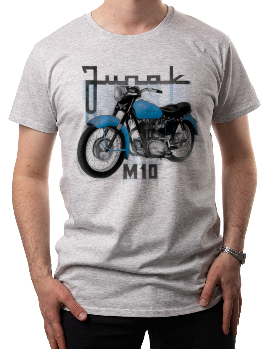 Junak M10 — koszulka (Kolor koszulki: jasnoszary melanż; Rozmiar: 3XL (męska); Rodzaj nadruku: Junak M10)
