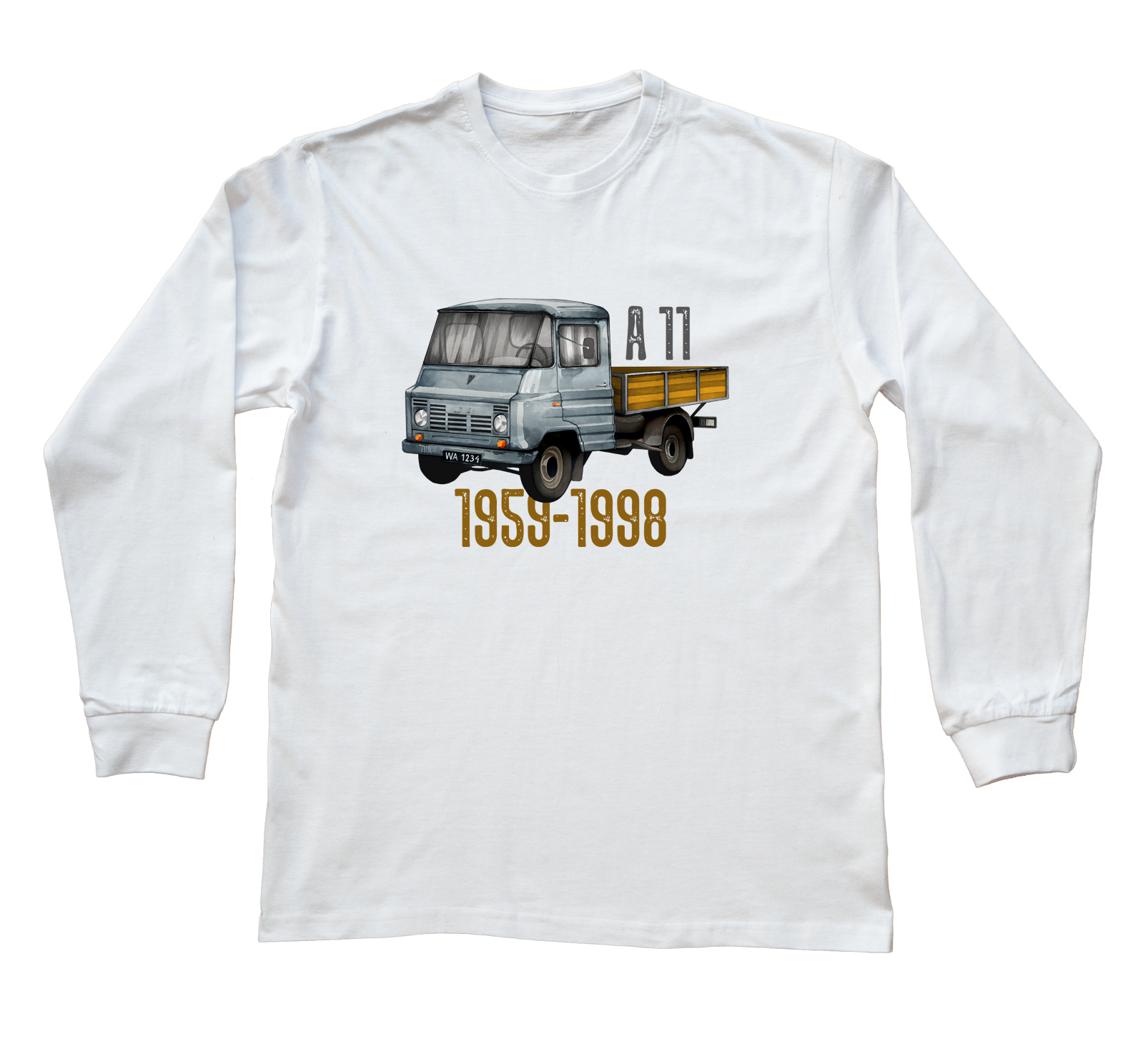 Żuk A11 — bluzka z długim rękawem (Rozmiar: XS (dorosła); Kolor koszulki: biały; Rodzaj nadruku: Żuk A11)