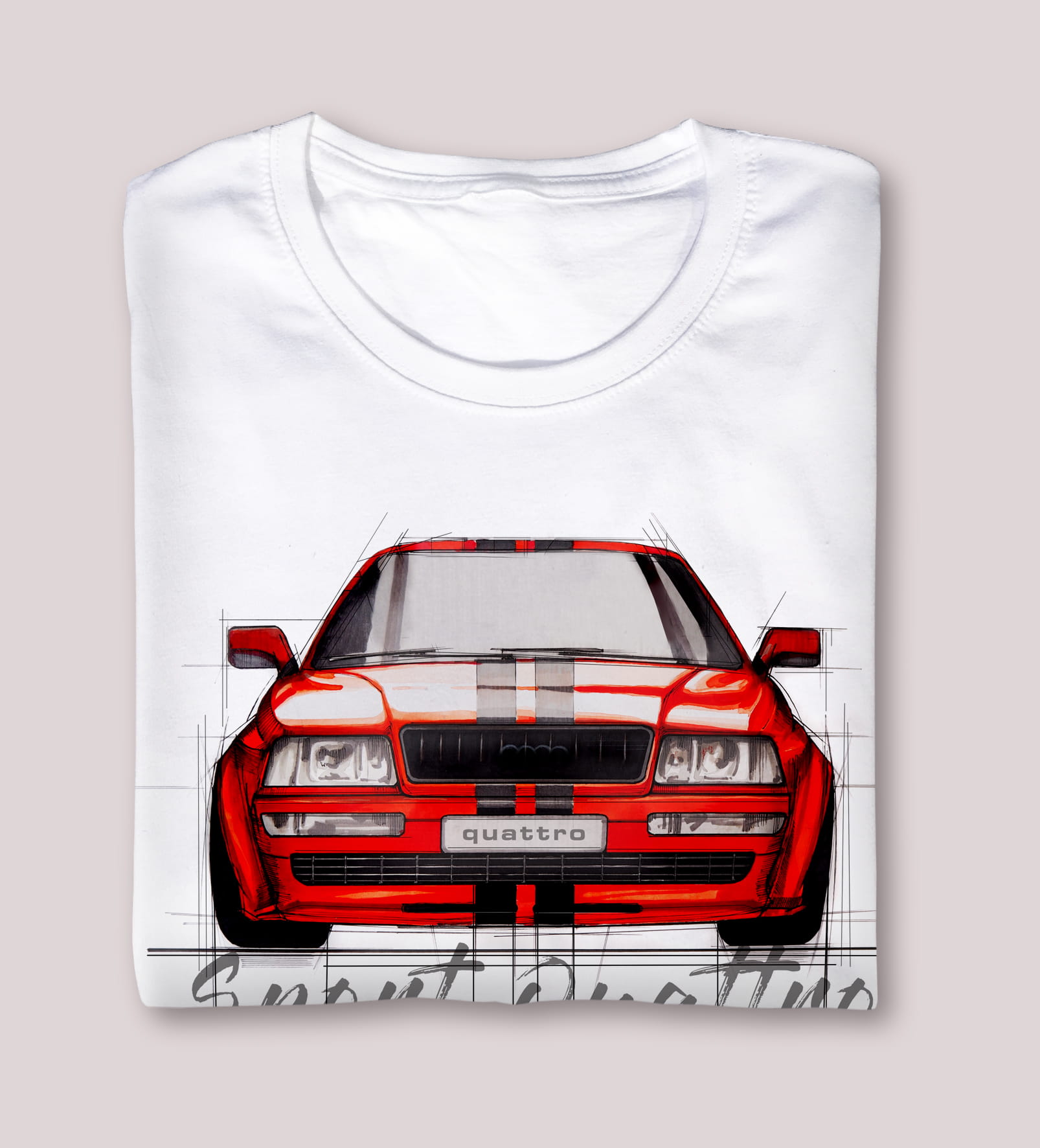 Audi S2 — koszulka (Kolor koszulki: biały; Rozmiar: 12 - 14 lat; Rodzaj nadruku: Audi)