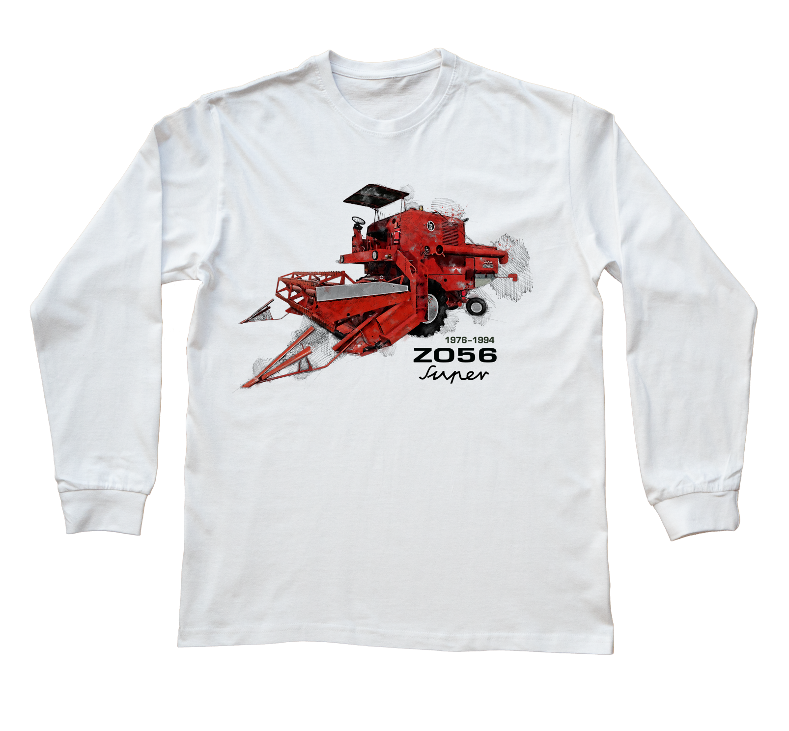 Bizon Super — bluzka z długim rękawem (Rozmiar: XL (dorosła); Kolor koszulki: biały; Rodzaj nadruku: Bizon)