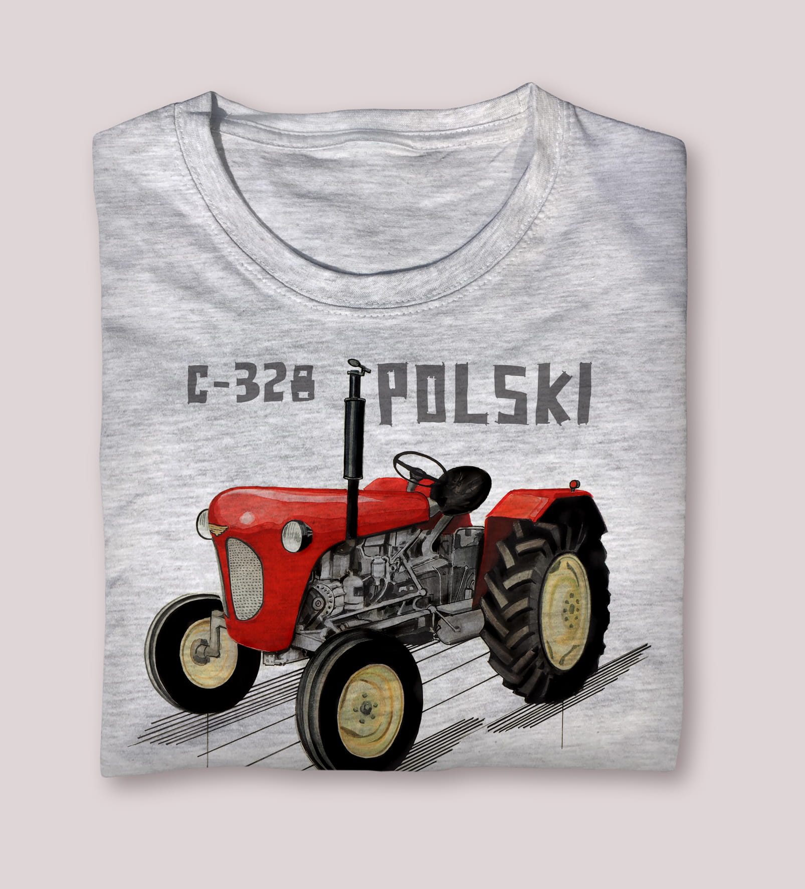 Ursus C-328 — koszulka (Kolor koszulki: jasnoszary melanż; Rozmiar: 12 - 14 lat; Rodzaj nadruku: Ursus C-328)