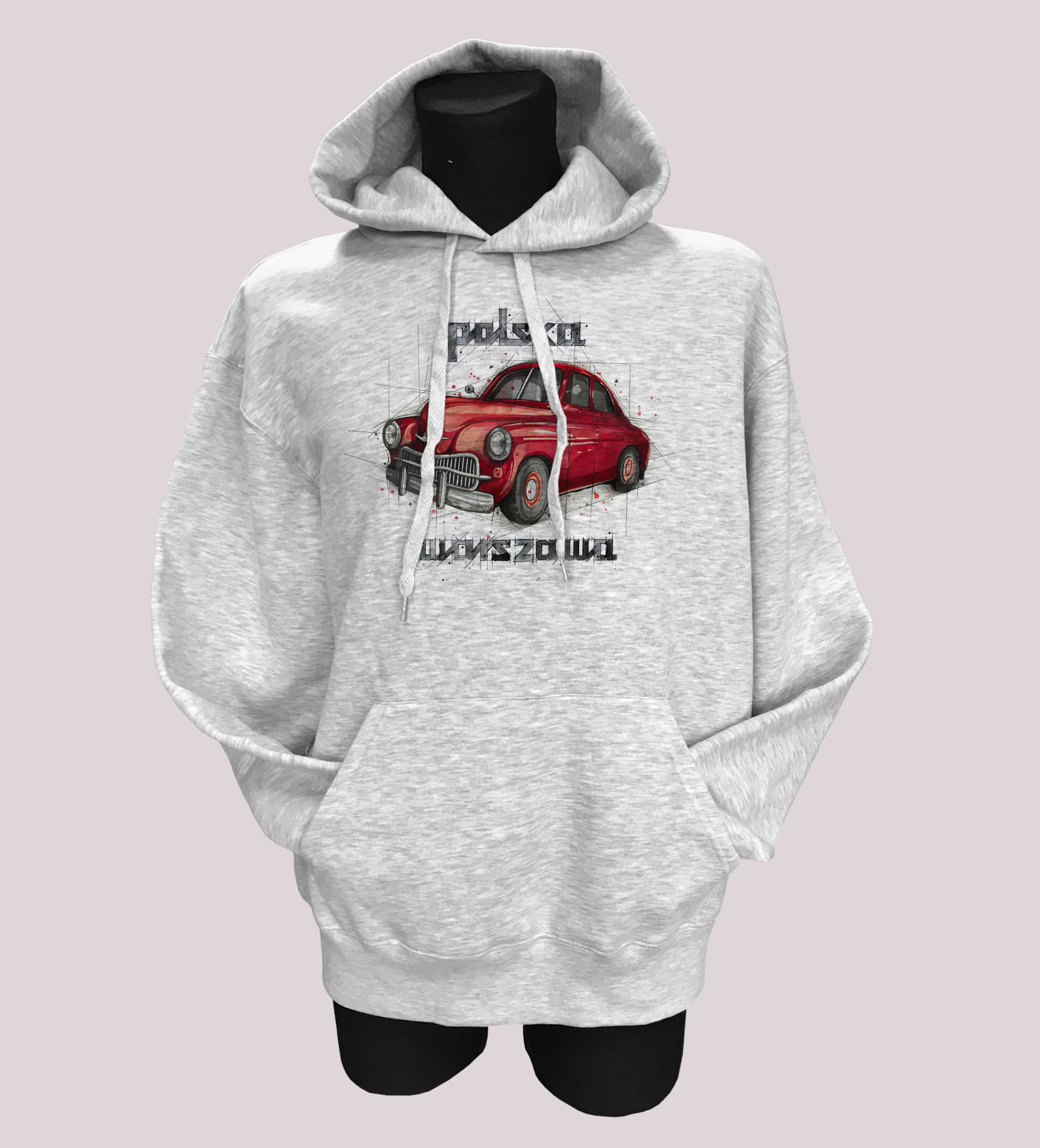 Warszawa — bluza (Rozmiar: M; Kolor bluzy: szary; Rodzaj nadruku: Warszawa)