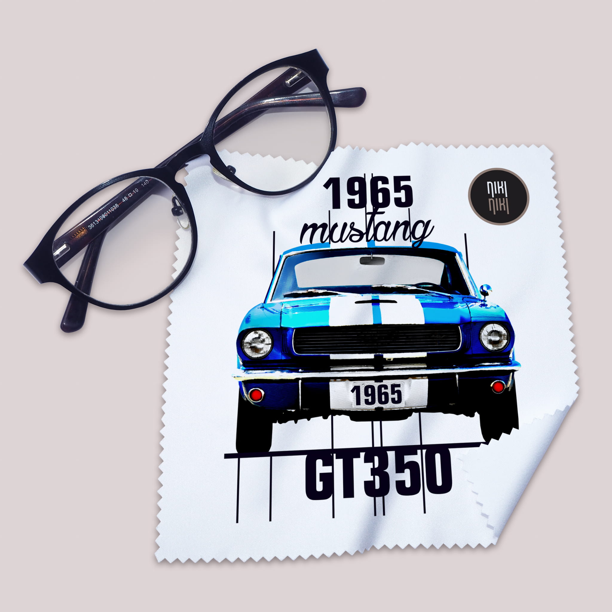 Ford Mustang — ściereczka (Kolor nadruku: niebieski; Rodzaj nadruku: Mustang)