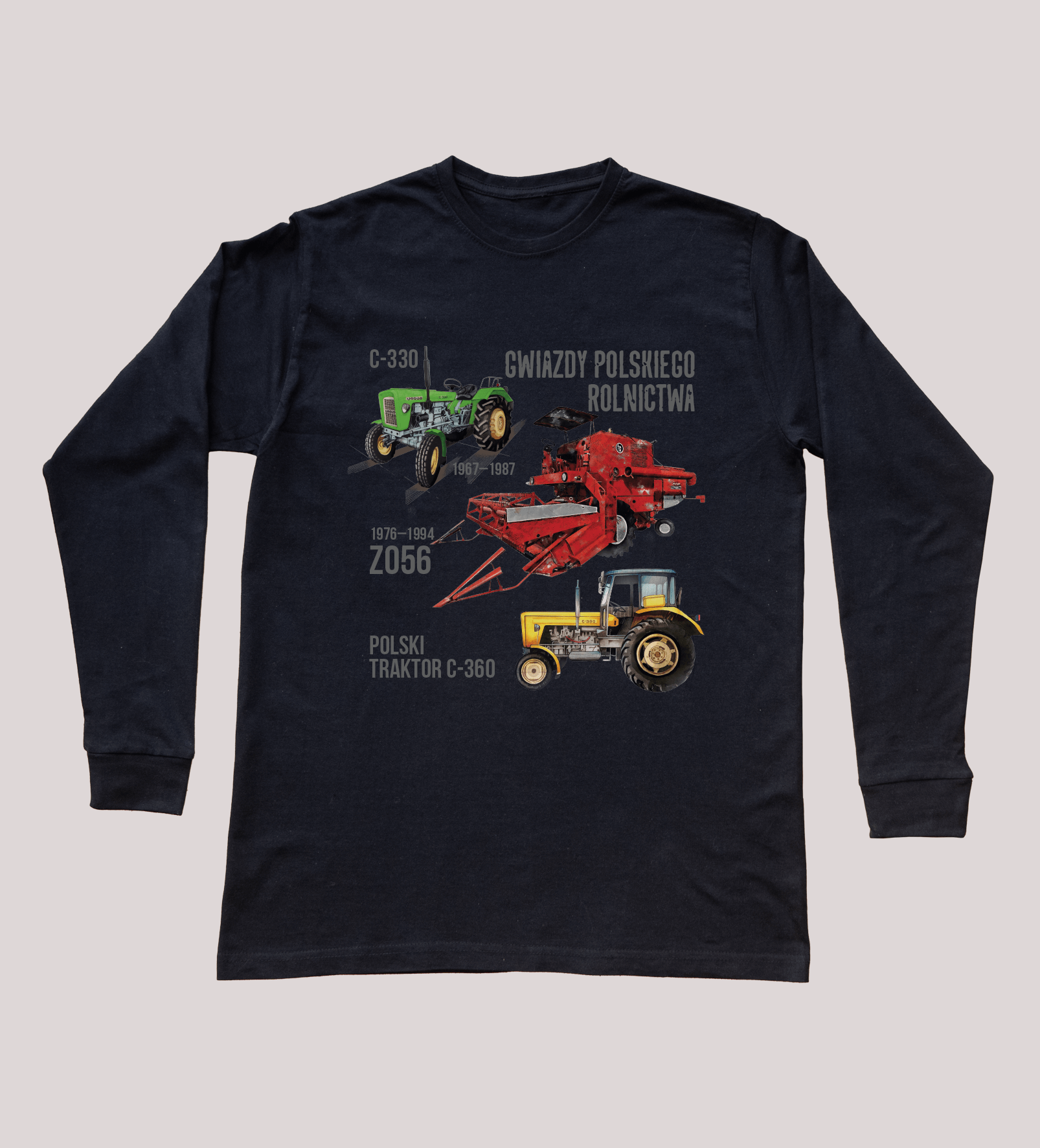 Bluzka z długim rękawem dla rolnika (Rozmiar: XL (dorosła); Kolor koszulki: czarny; Rodzaj nadruku: ROLMIX)