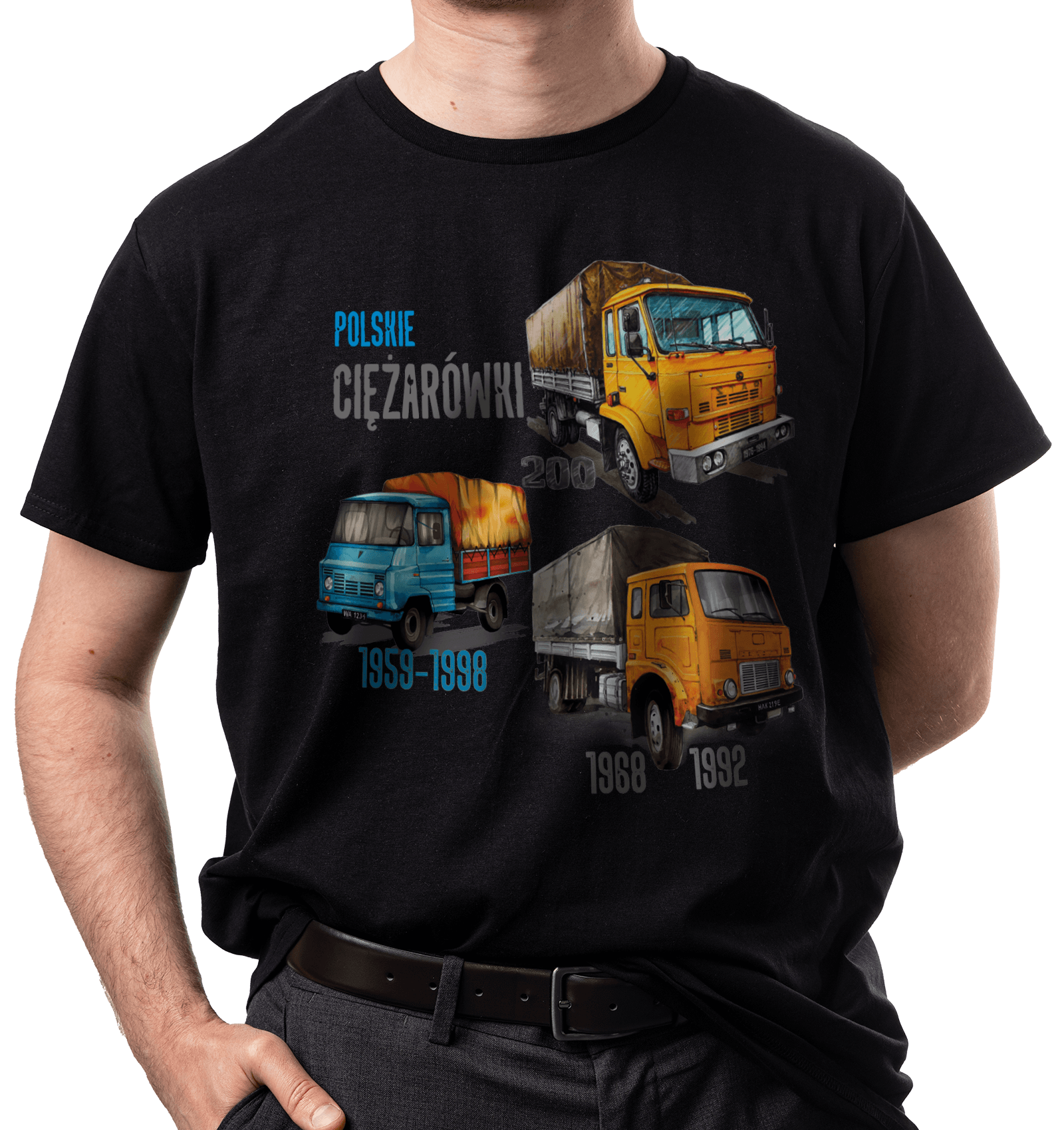 Koszulka dla kierowcy ciężarówki (Kolor koszulki: czarny; Rozmiar: 4XL (męska); Rodzaj nadruku: CIEMIX)