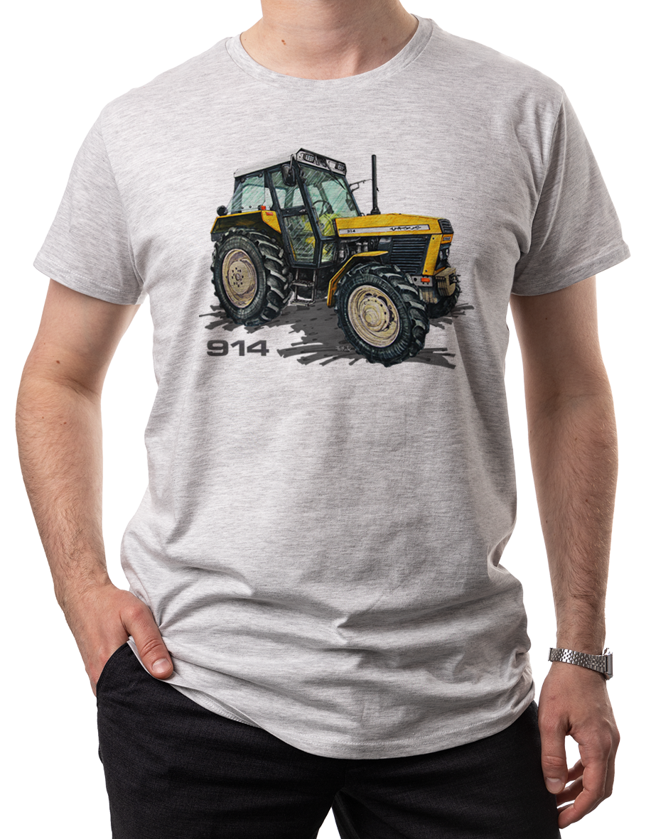 Ursus 914 — koszulka (Kolor koszulki: jasnoszary melanż; Rozmiar: 5XL (męska); Rodzaj nadruku: Ursus 914)