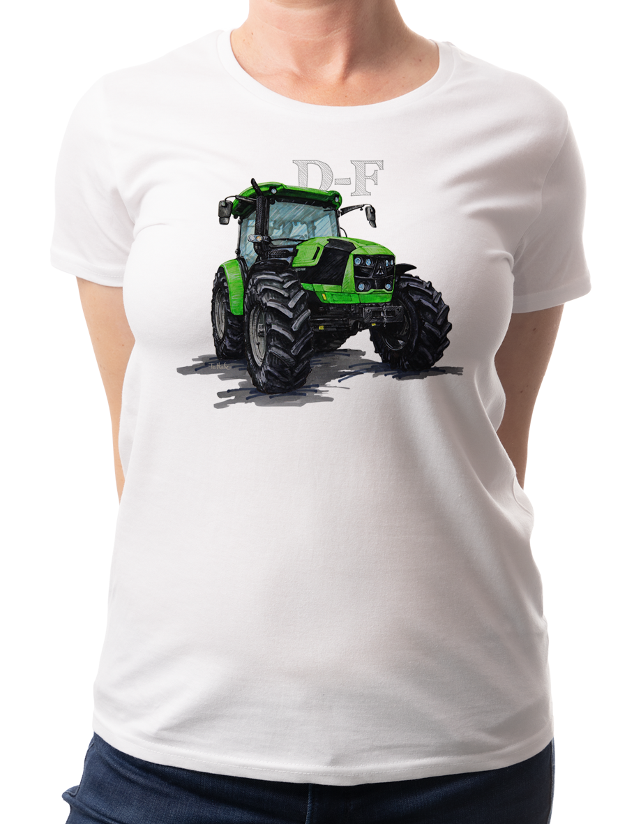 Deutz-Fahr — koszulka (Kolor koszulki: biały; Rozmiar: XL (damska); Rodzaj nadruku: Deutz-Fahr)