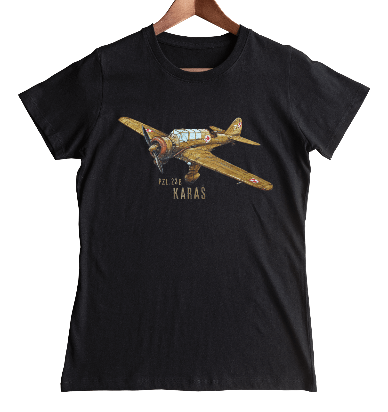 Karaś — koszulka (Kolor koszulki: czarny; Rozmiar: S (damska); Rodzaj nadruku: Karaś)